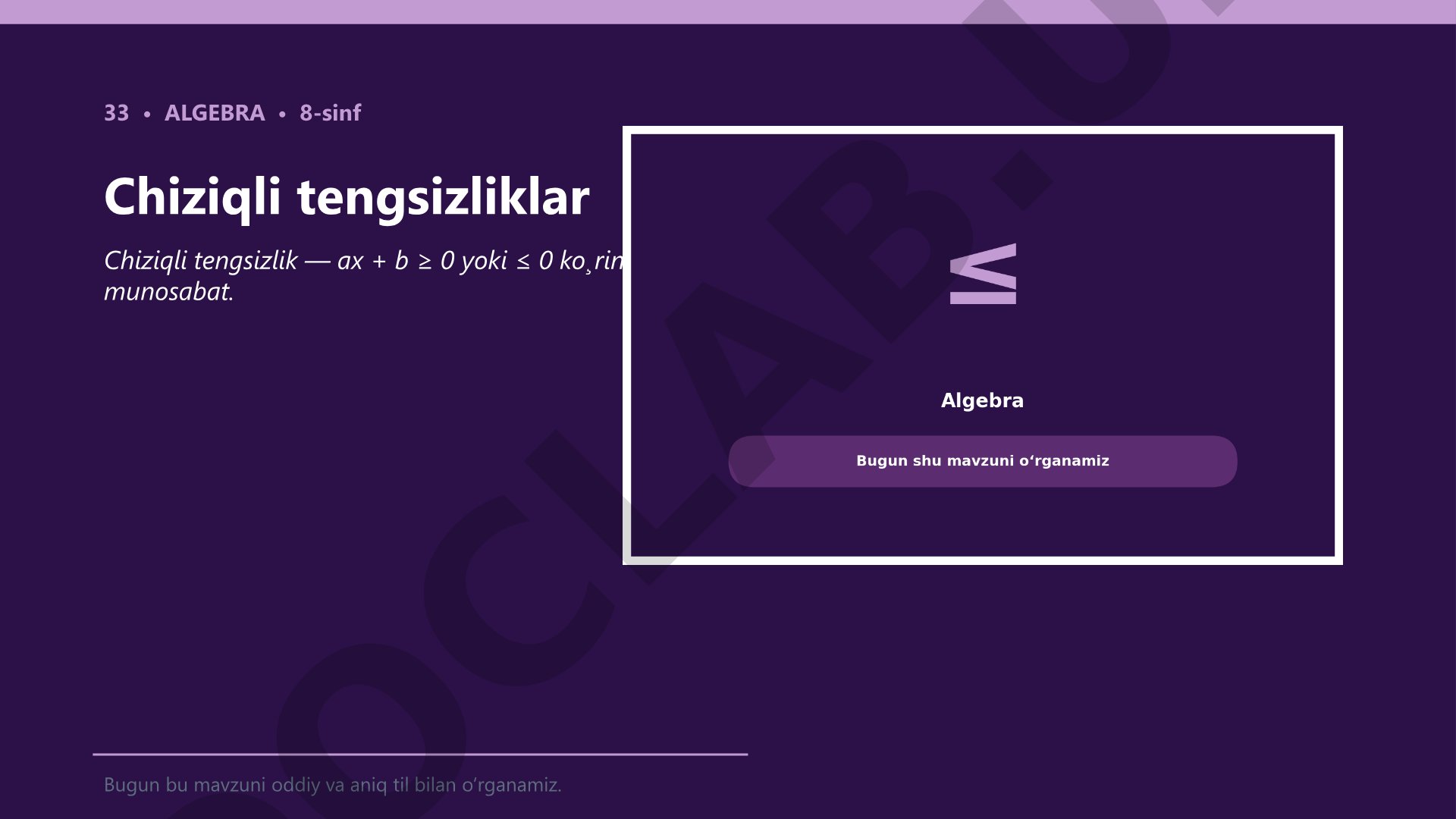 Chiziqli tengsizliklar