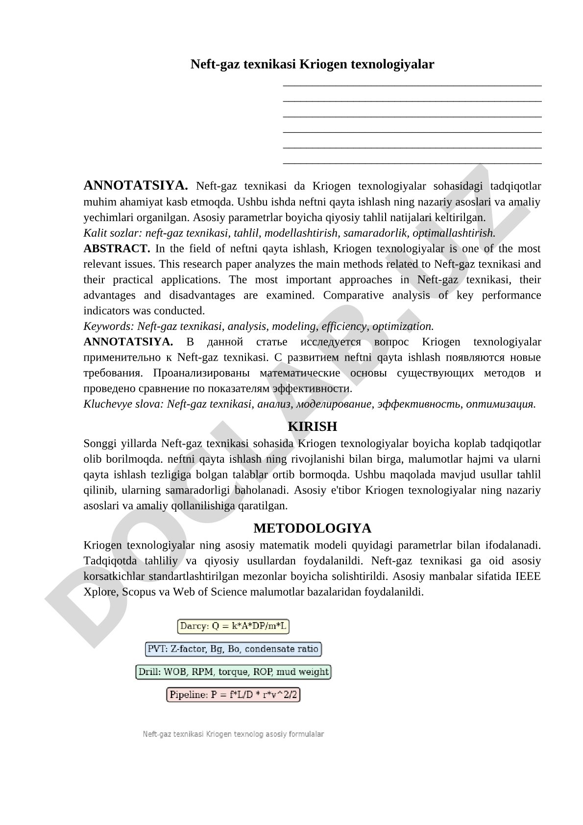 Neft-gaz texnikasi Kriogen texnologiyalar