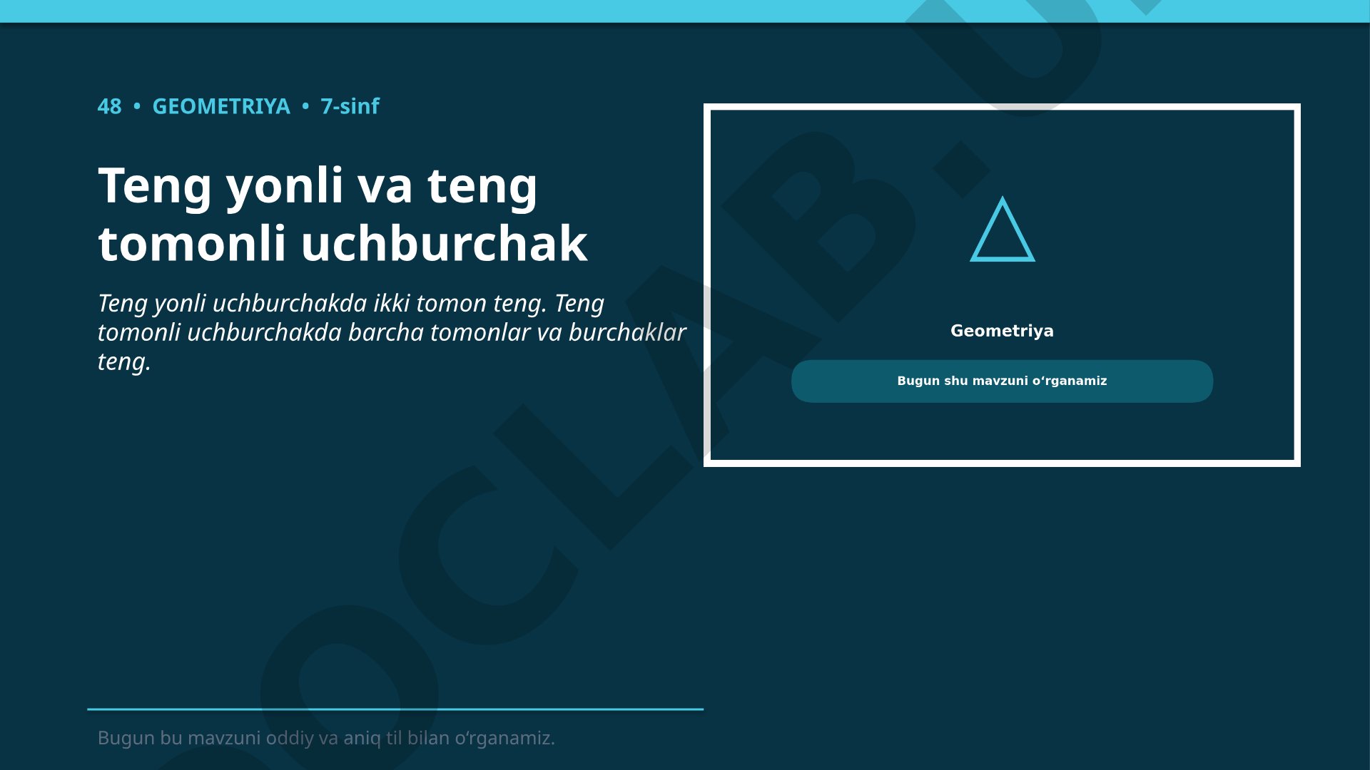 Teng yonli va teng tomonli uchburchak