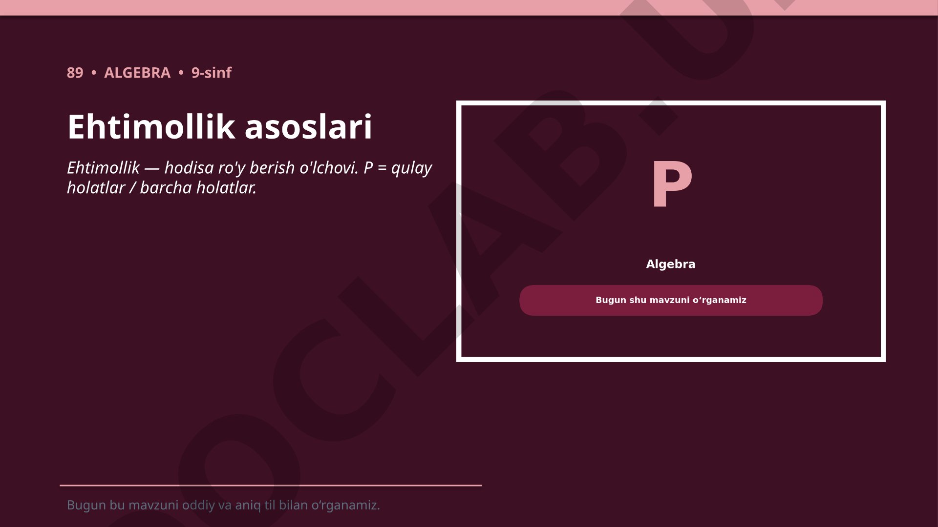 Ehtimollik asoslari