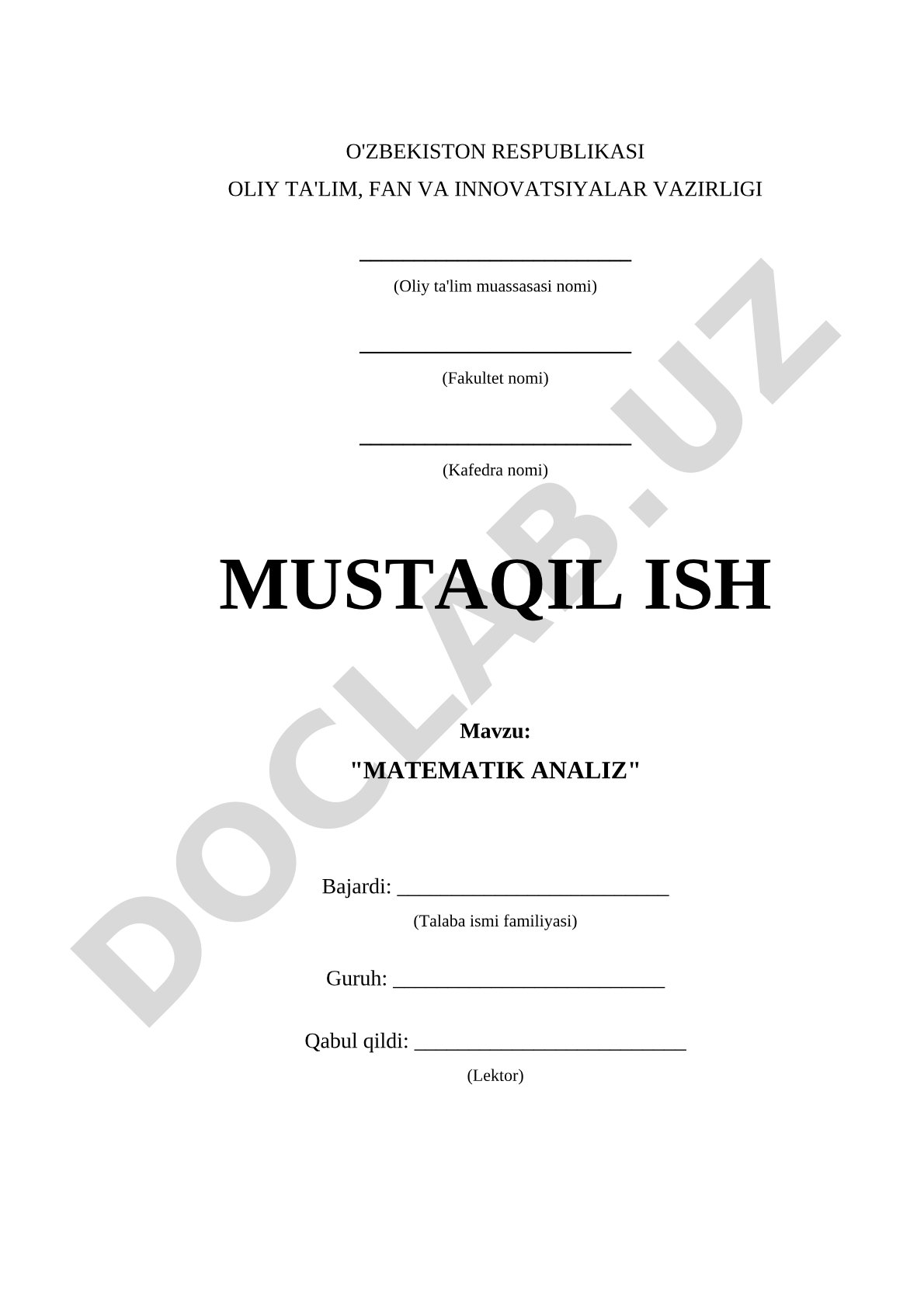 MATEMATIK ANALIZ