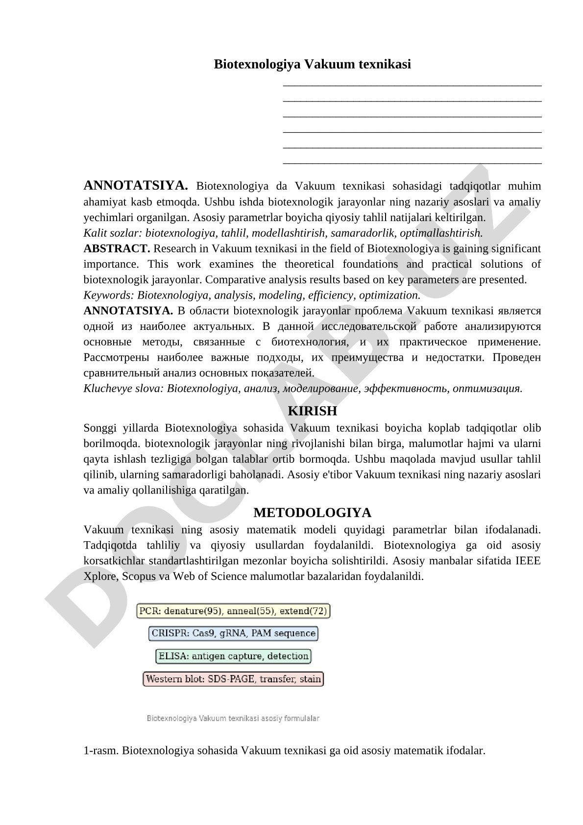 Biotexnologiya Vakuum texnikasi