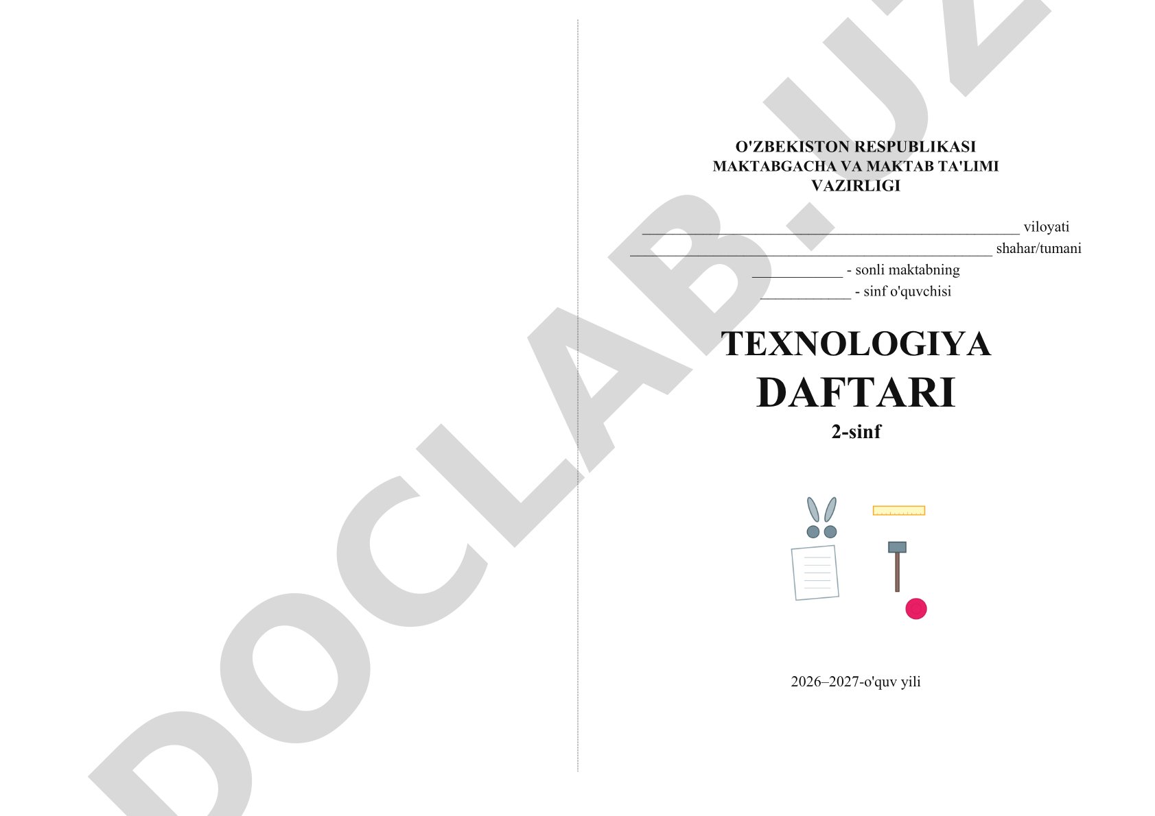 Texnologiya daftari 2-sinf