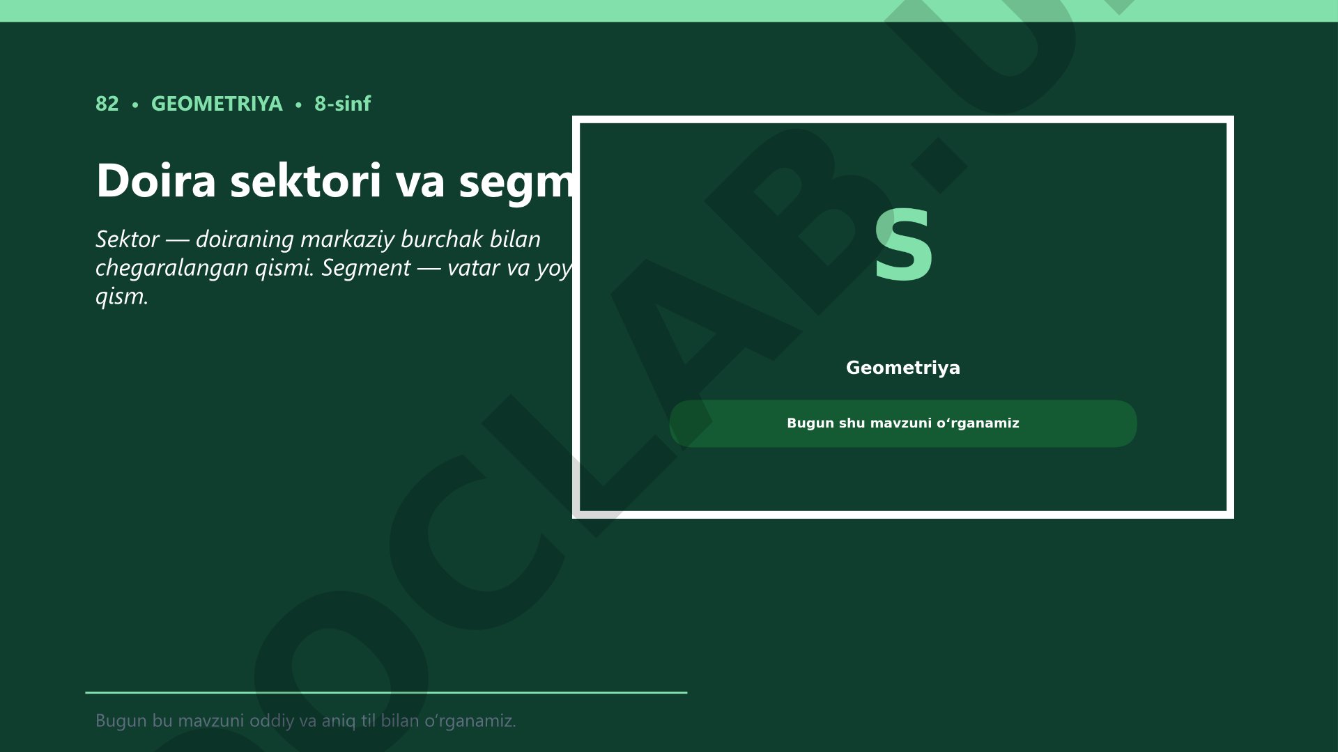 Doira sektori va segmenti