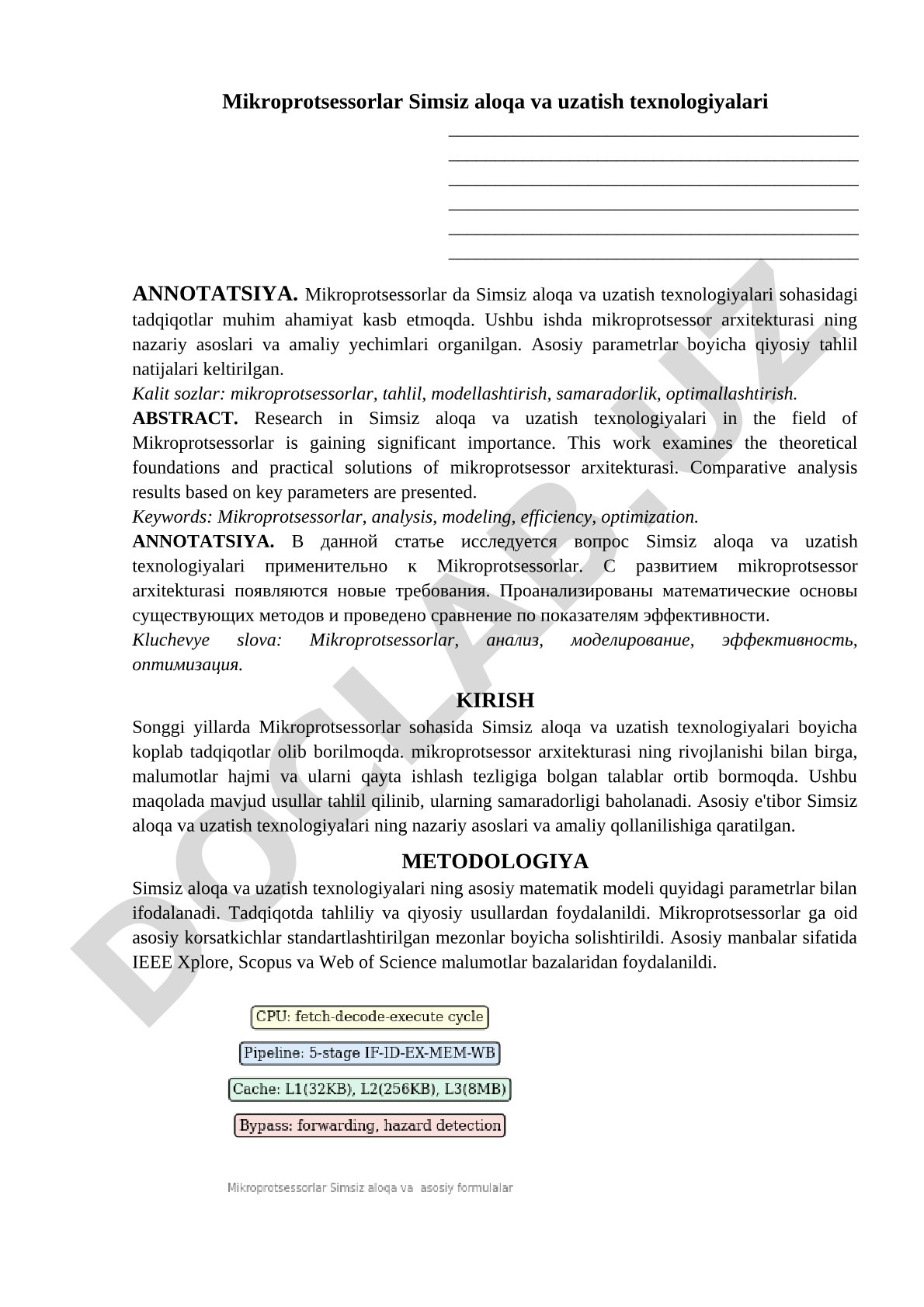 Mikroprotsessorlarda simsiz aloqa va uzatish texnologiyalari