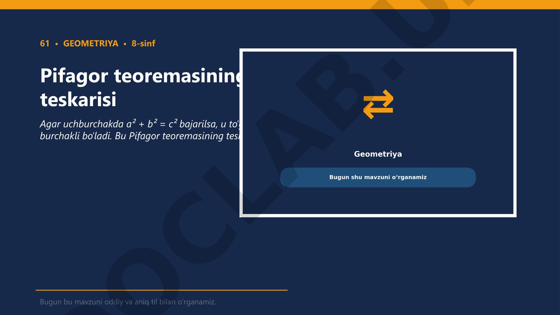 Pifagor teoremasining teskarisi