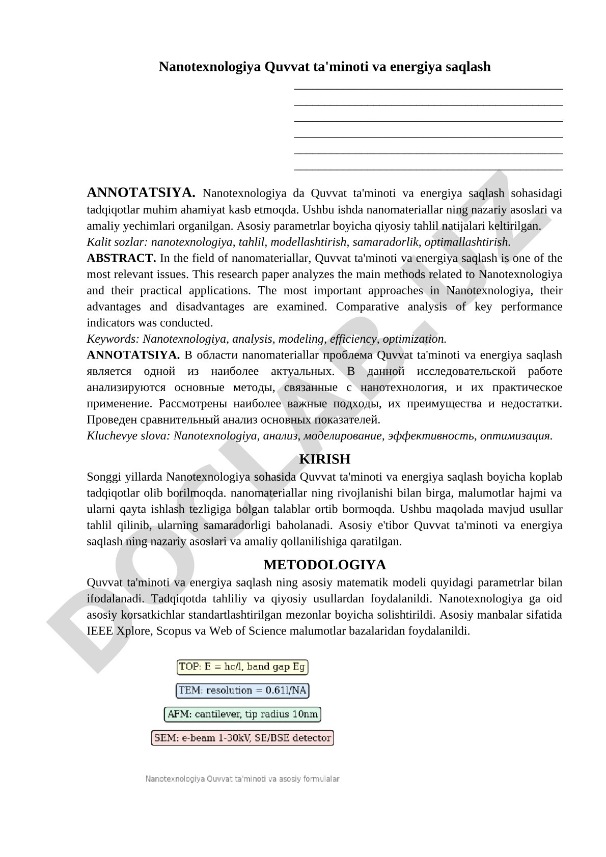 Nanotexnologiya Quvvat ta'minoti va energiya saqlash