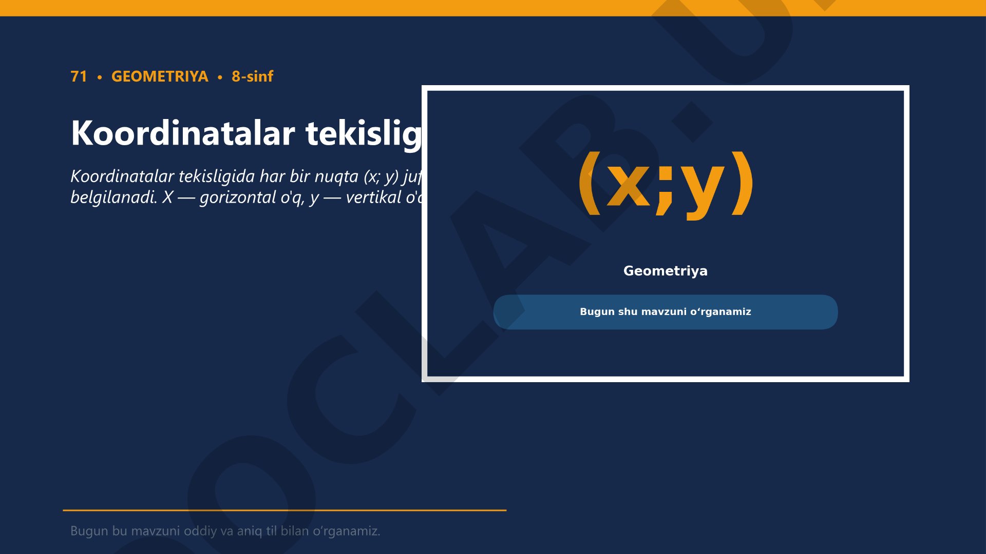 Koordinatalar tekisligi