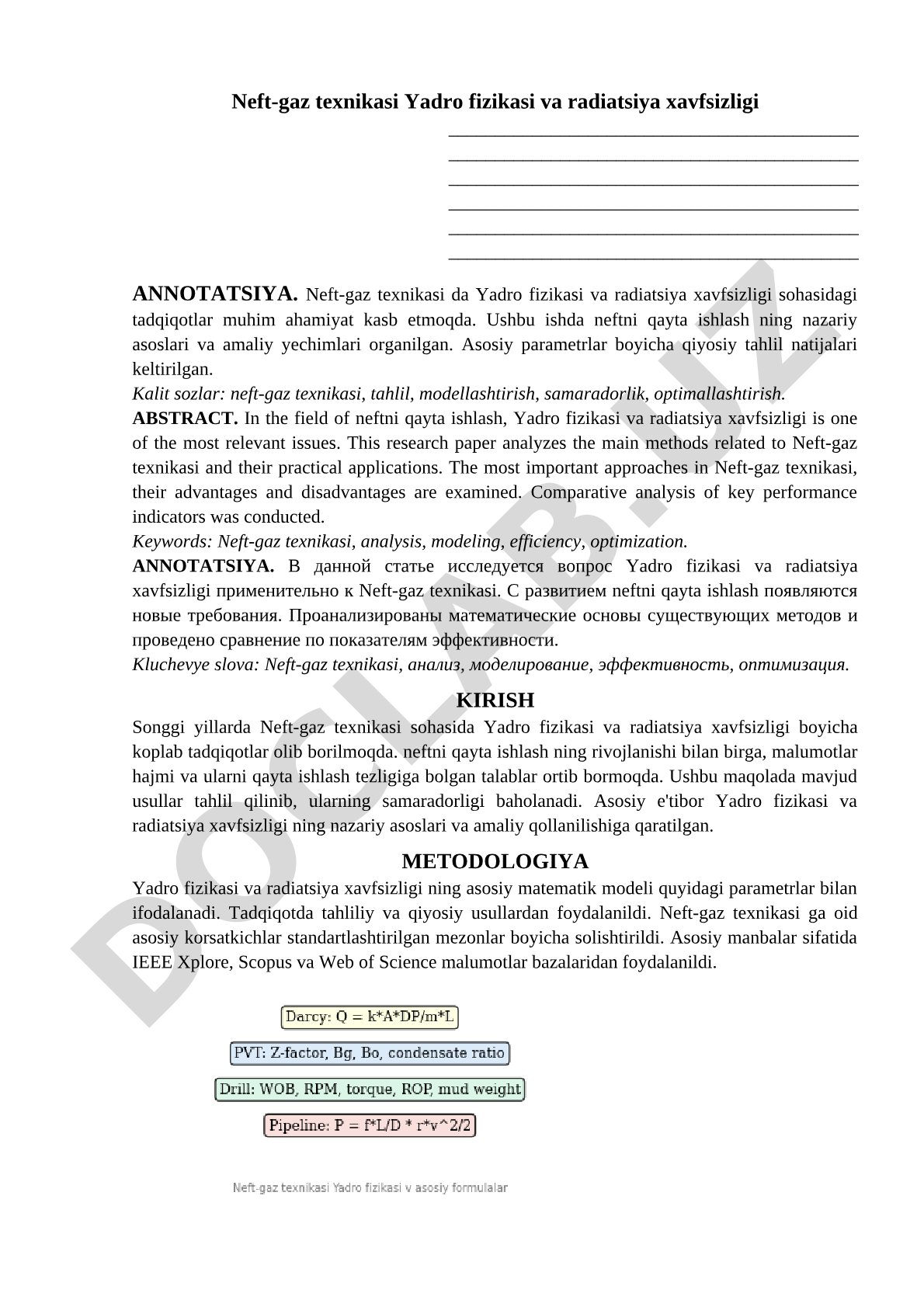 Neft-gaz texnikasi Yadro fizikasi va radiatsiya xavfsizligi