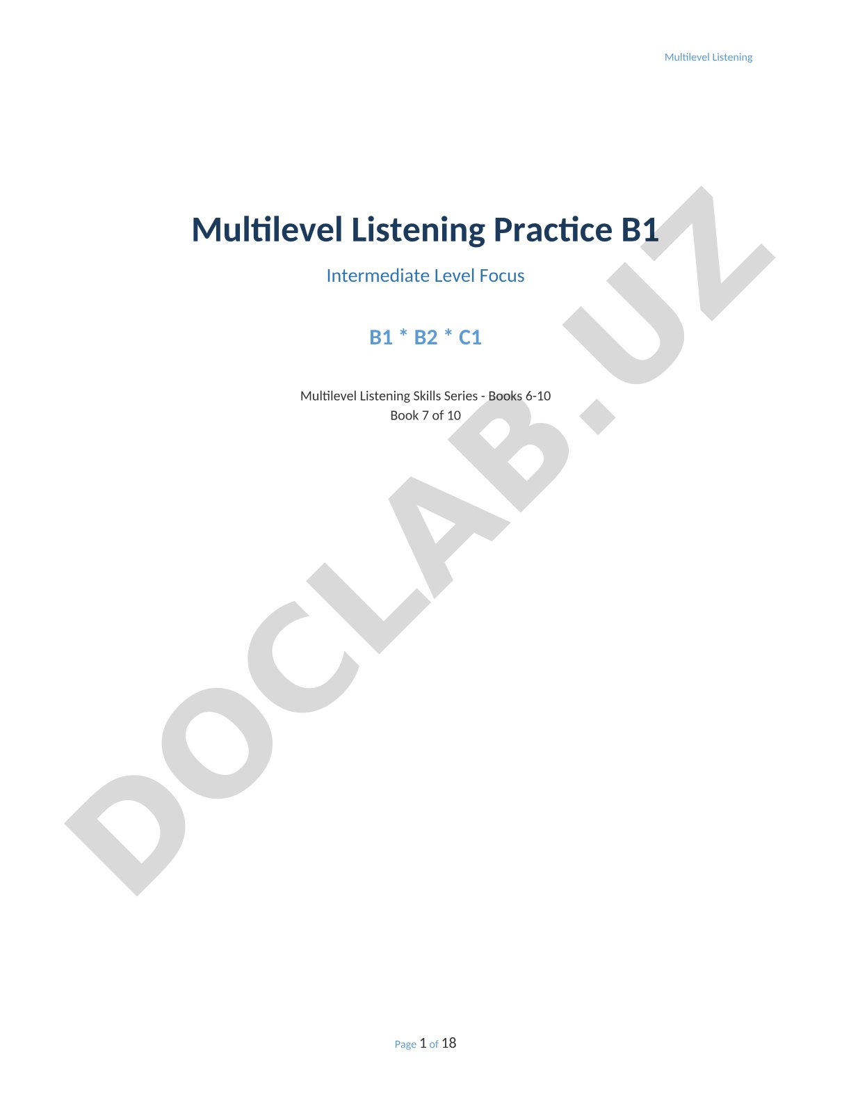 Multilevel Listening Practice B1 Intermediate Level