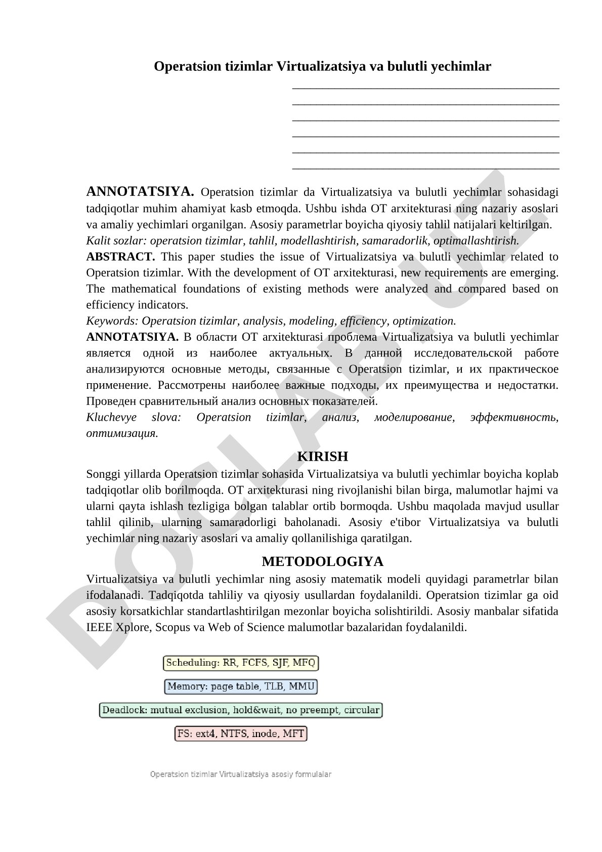 Operatsion tizimlar virtualizatsiya va bulutli yechimlar