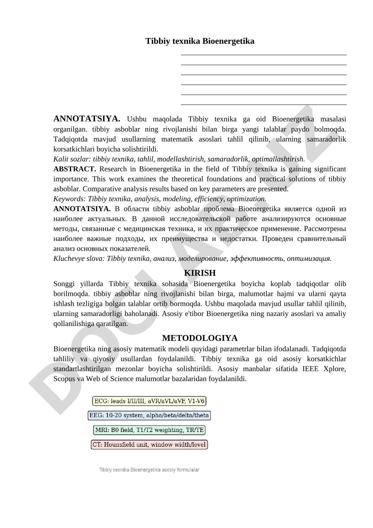 Tibbiy texnika bioenergetikasi