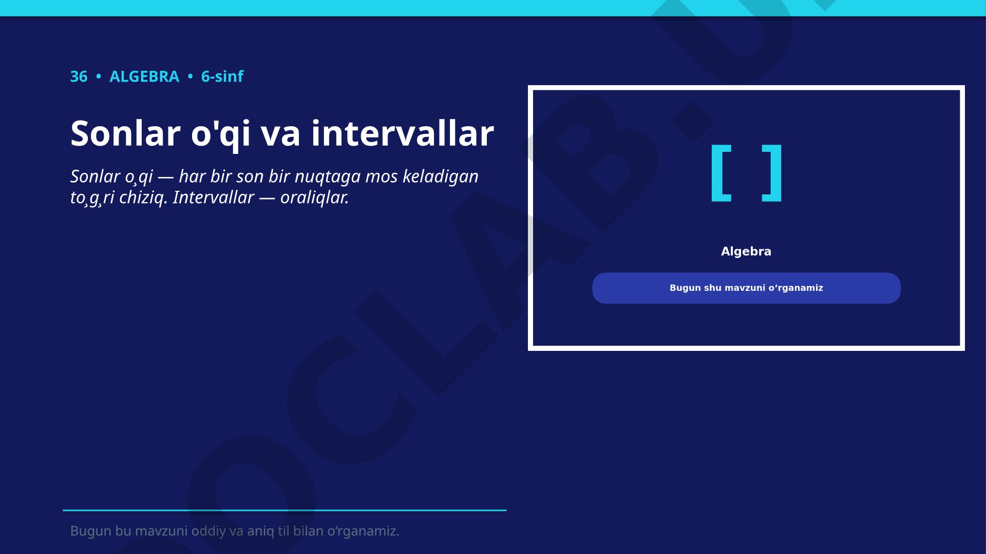 Sonlar o'qi va intervallar