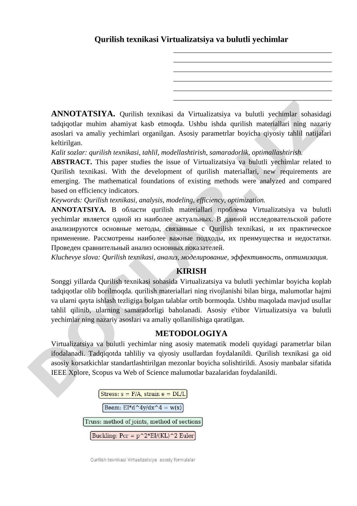 Qurilish texnikasi Virtualizatsiya va bulutli yechimlar