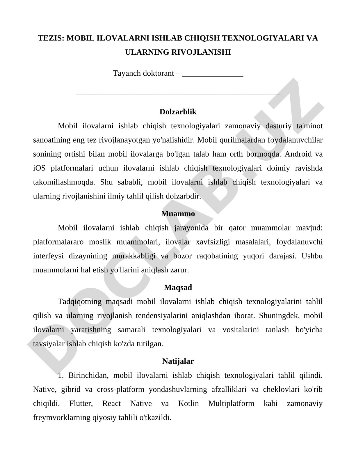 Mobil ilovalarni ishlab chiqish texnologiyalari va ularning rivojlanishi