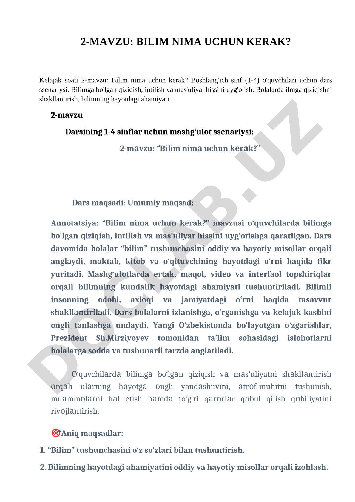 Bilim nima uchun kerak?