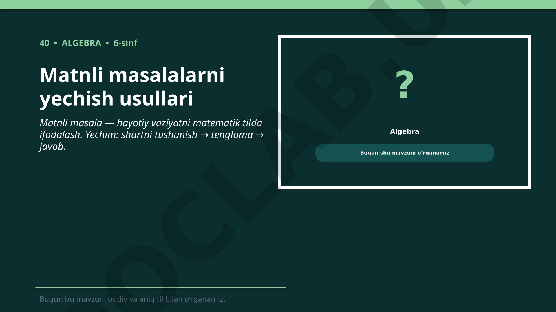 Matnli masalalarni yechish usullari