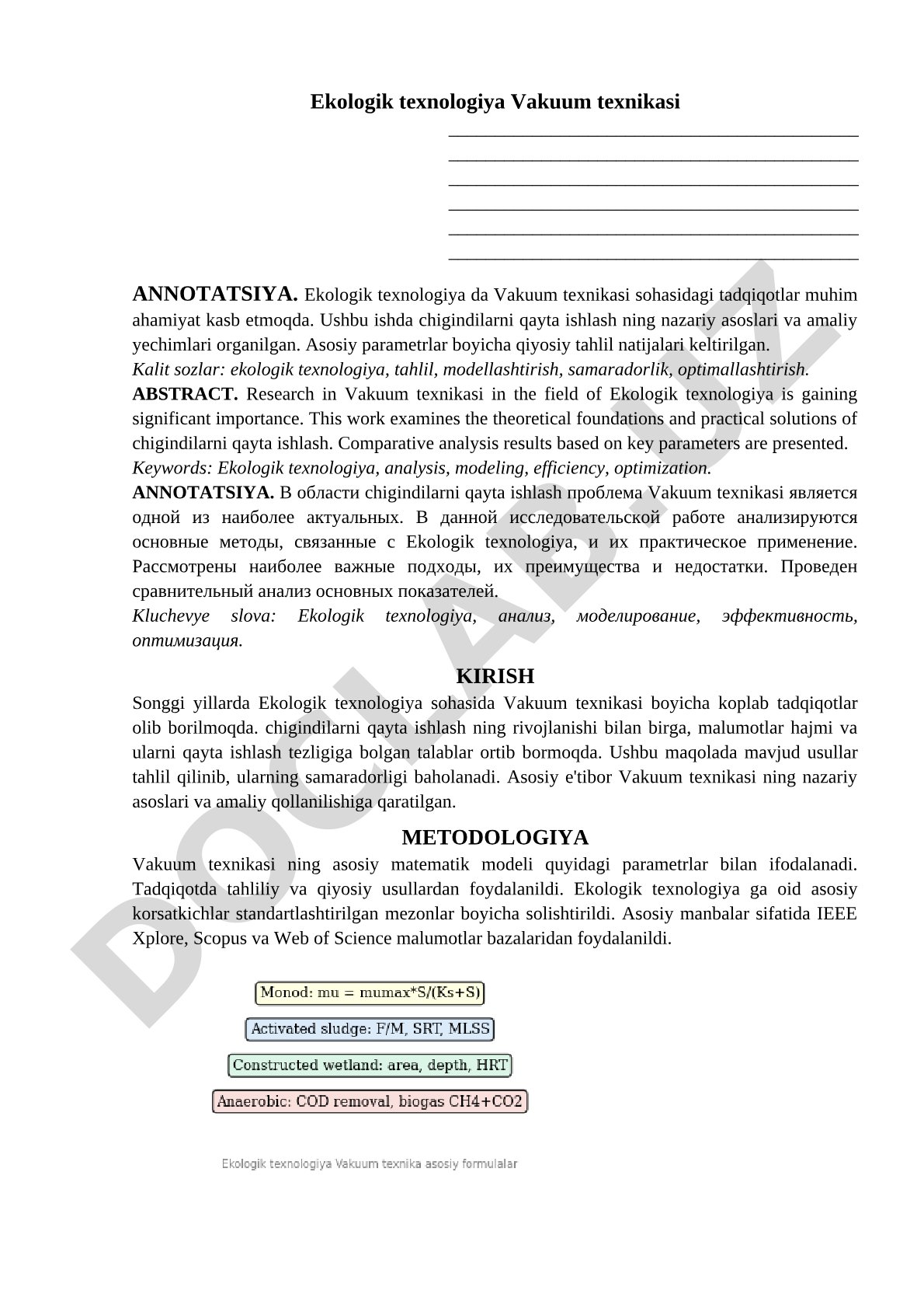 Ekologik texnologiya Vakuum texnikasi