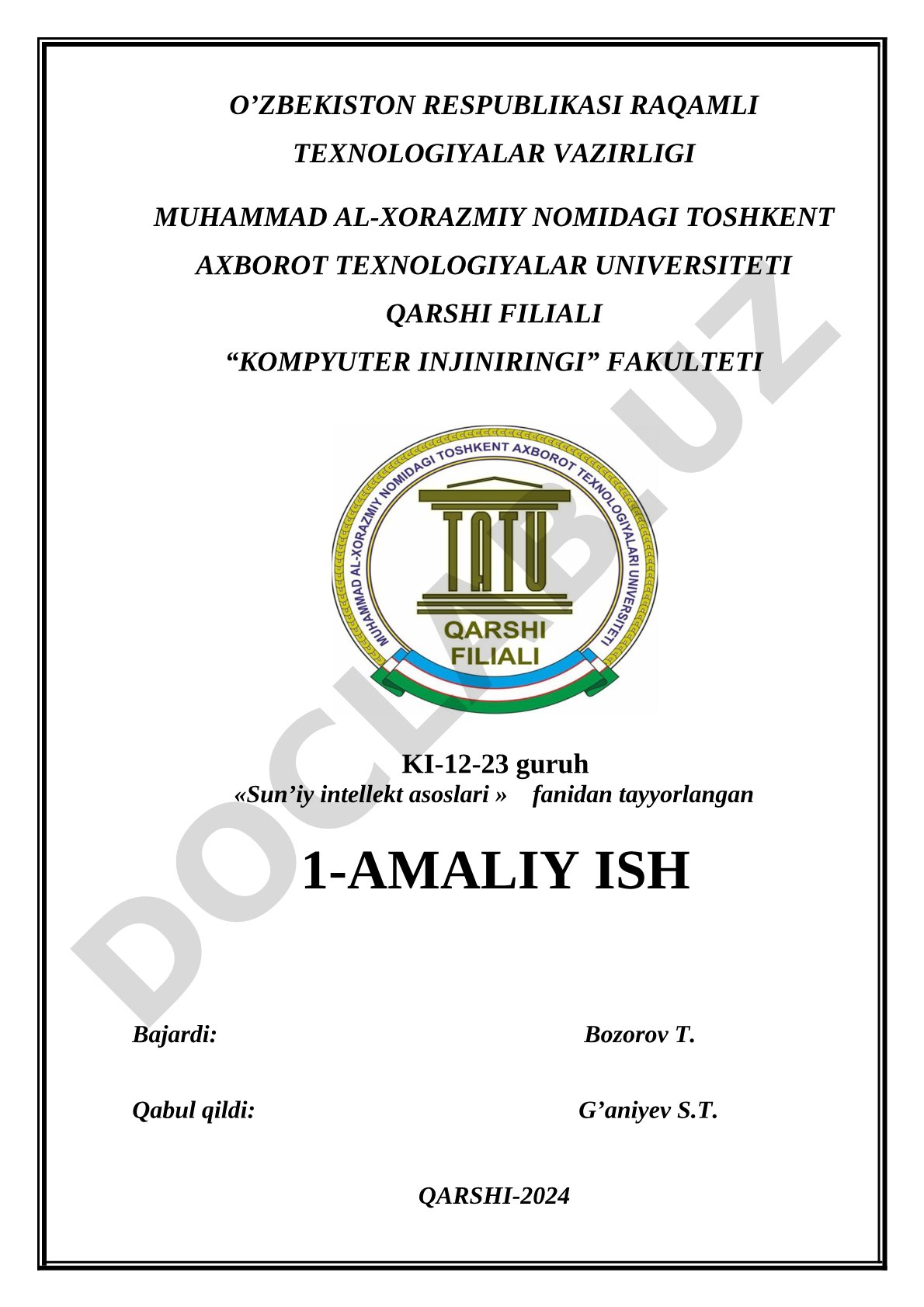 Bilimlarni taqdim etish. Mantiqiy, produksion va freym model. Bilimlar interpretatori.