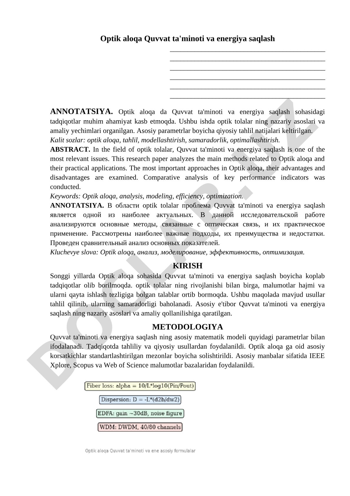 Optik aloqa Quvvat ta'minoti va energiya saqlash