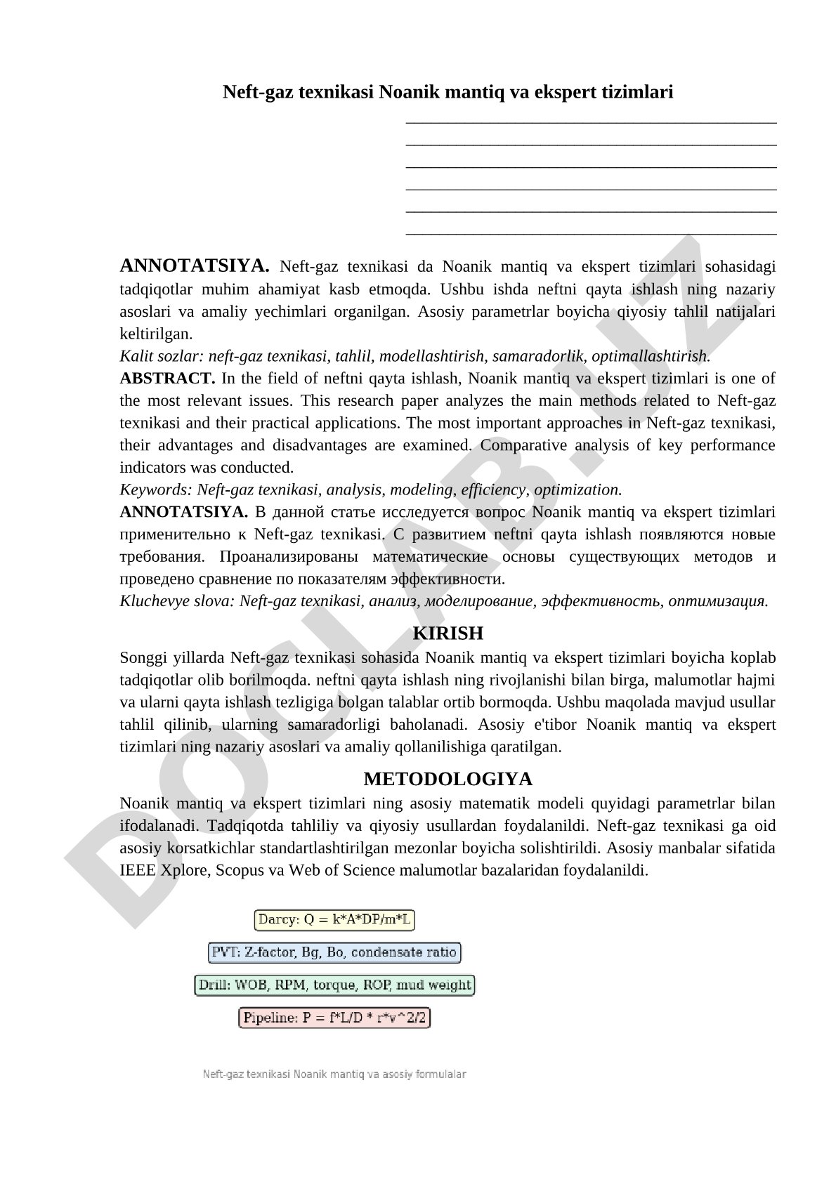 Neft-gaz texnikasi Noanik mantiq va ekspert tizimlari