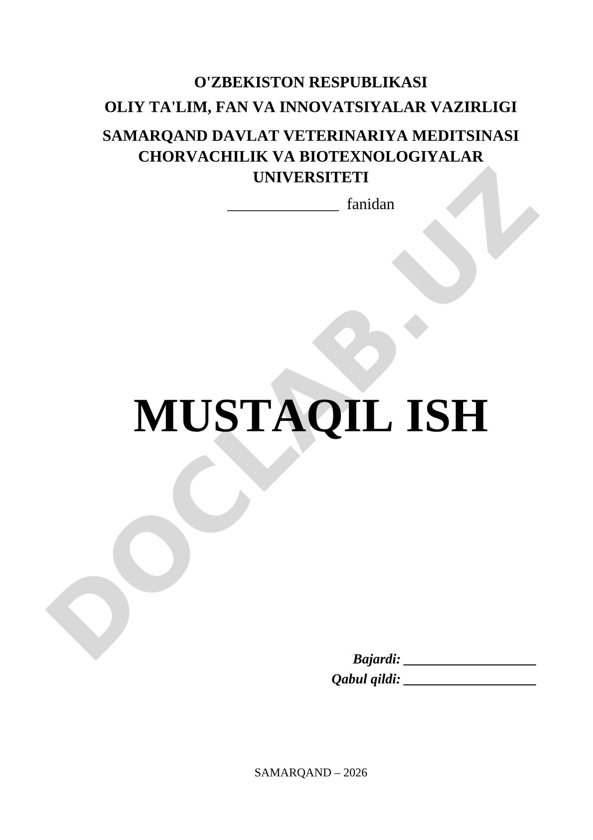 Mustaqil ish