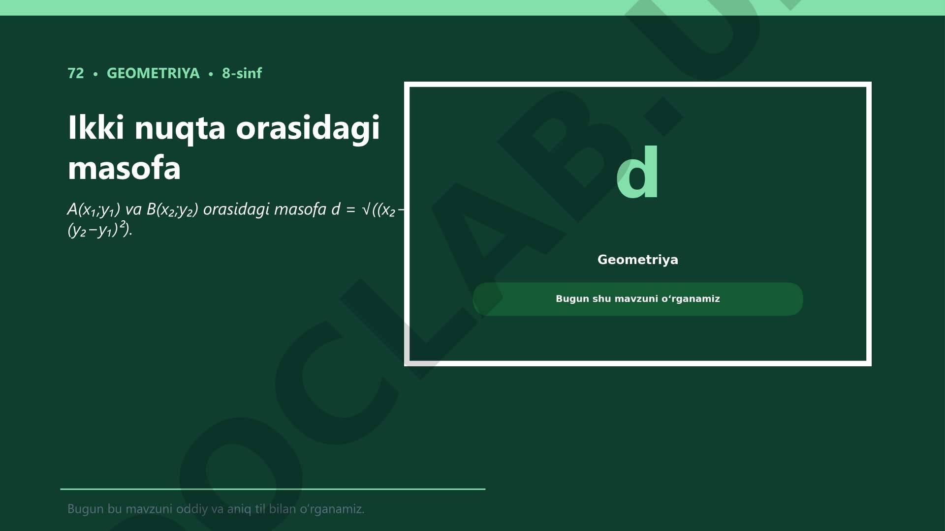 Ikki nuqta orasidagi masofa