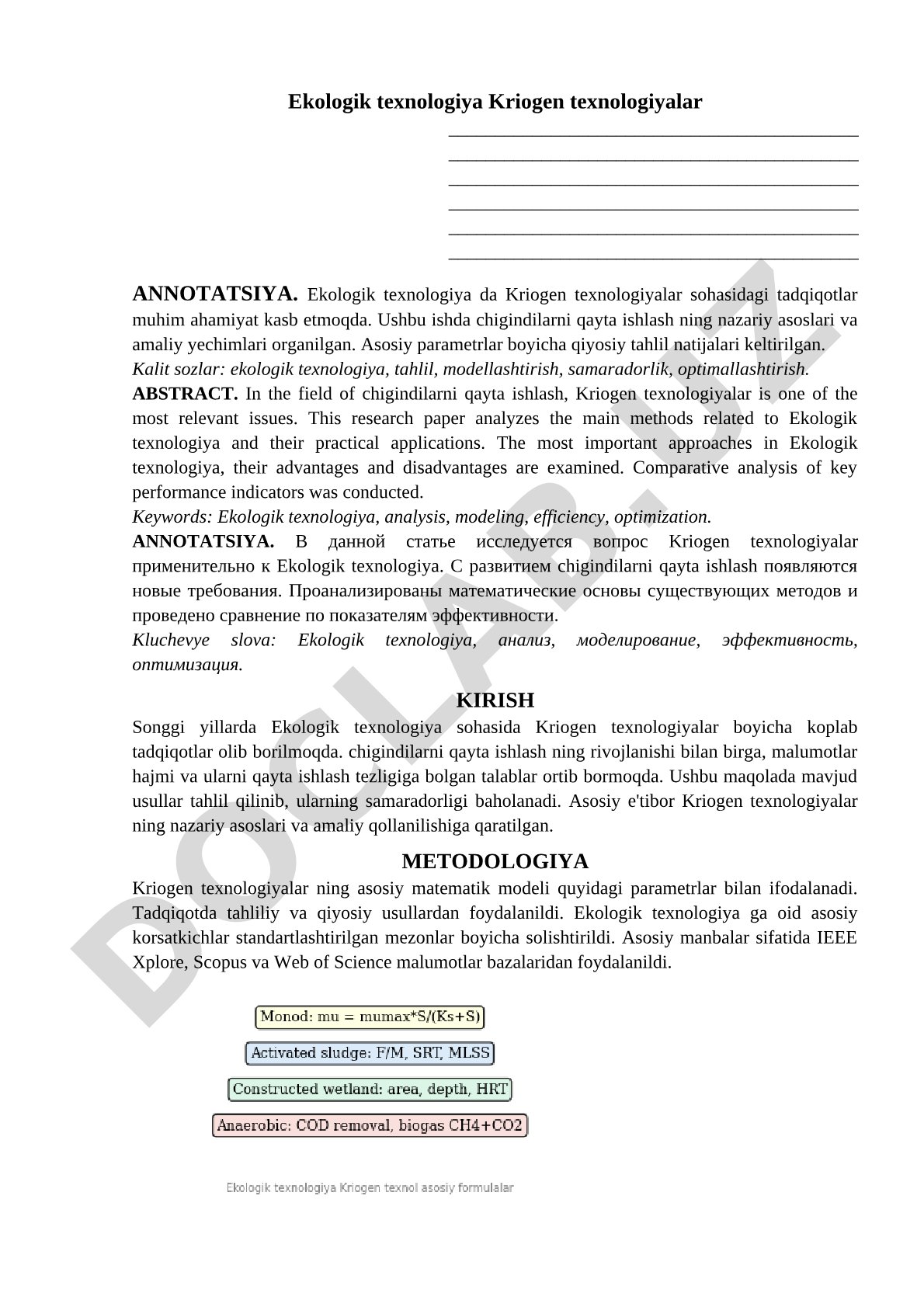 Ekologik texnologiya Kriogen texnologiyalar
