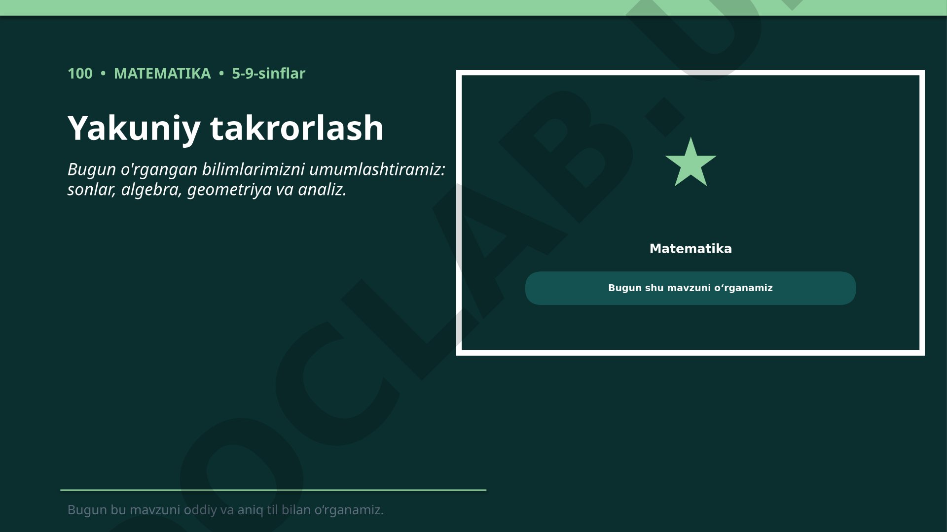 Matematika 5-9-sinflar yakuniy takrorlash