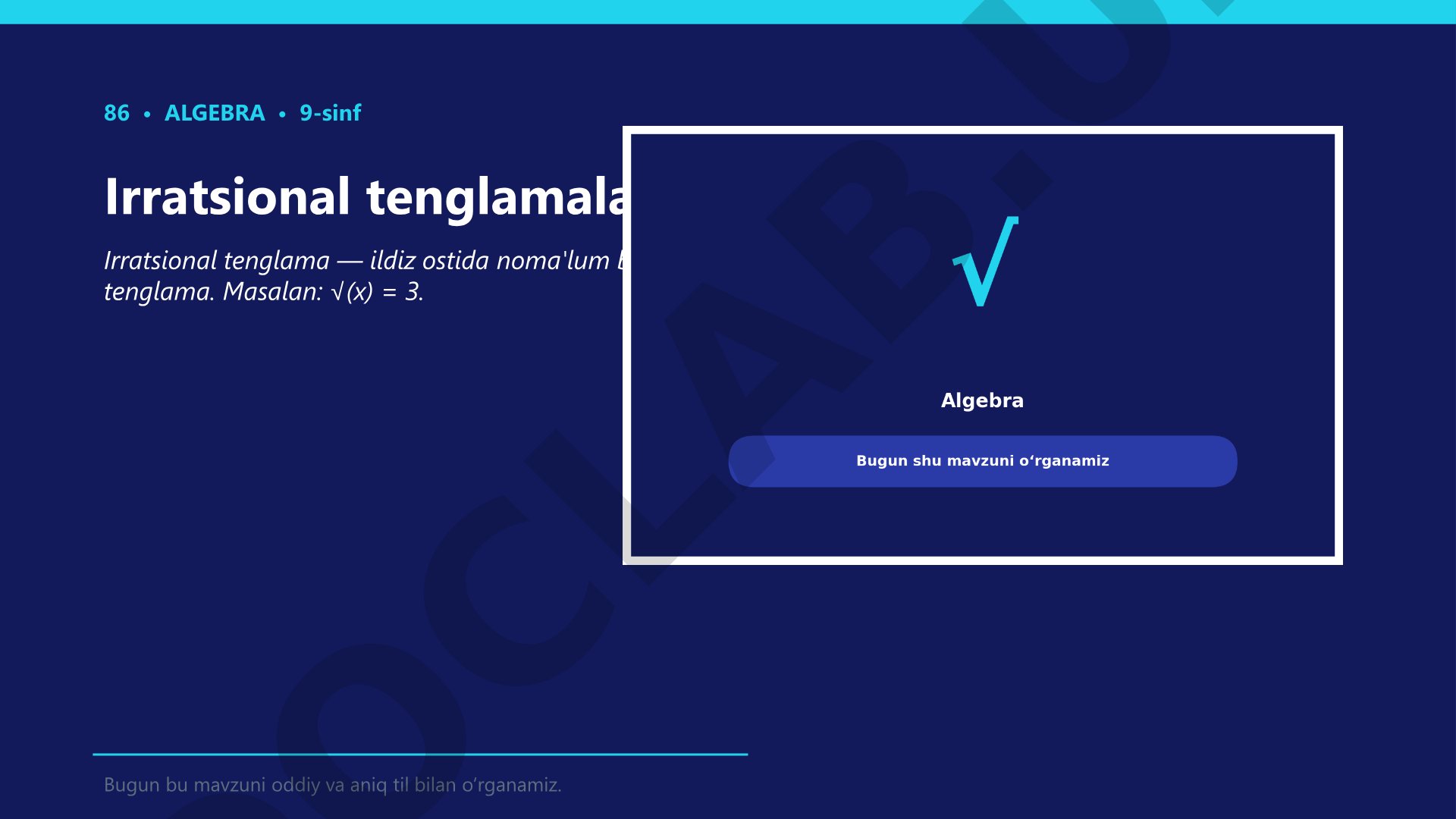 Irratsional tenglamalar