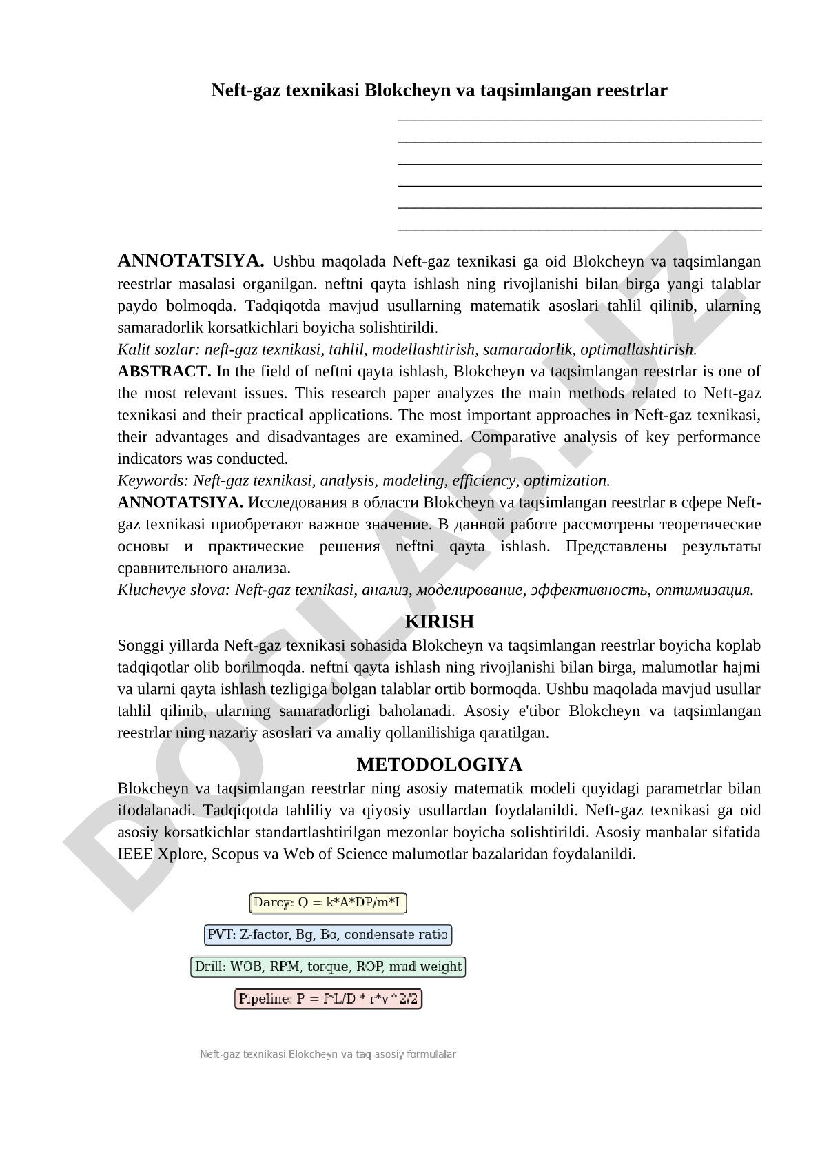 Neft-gaz texnikasi Blokcheyn va taqsimlangan reestrlar