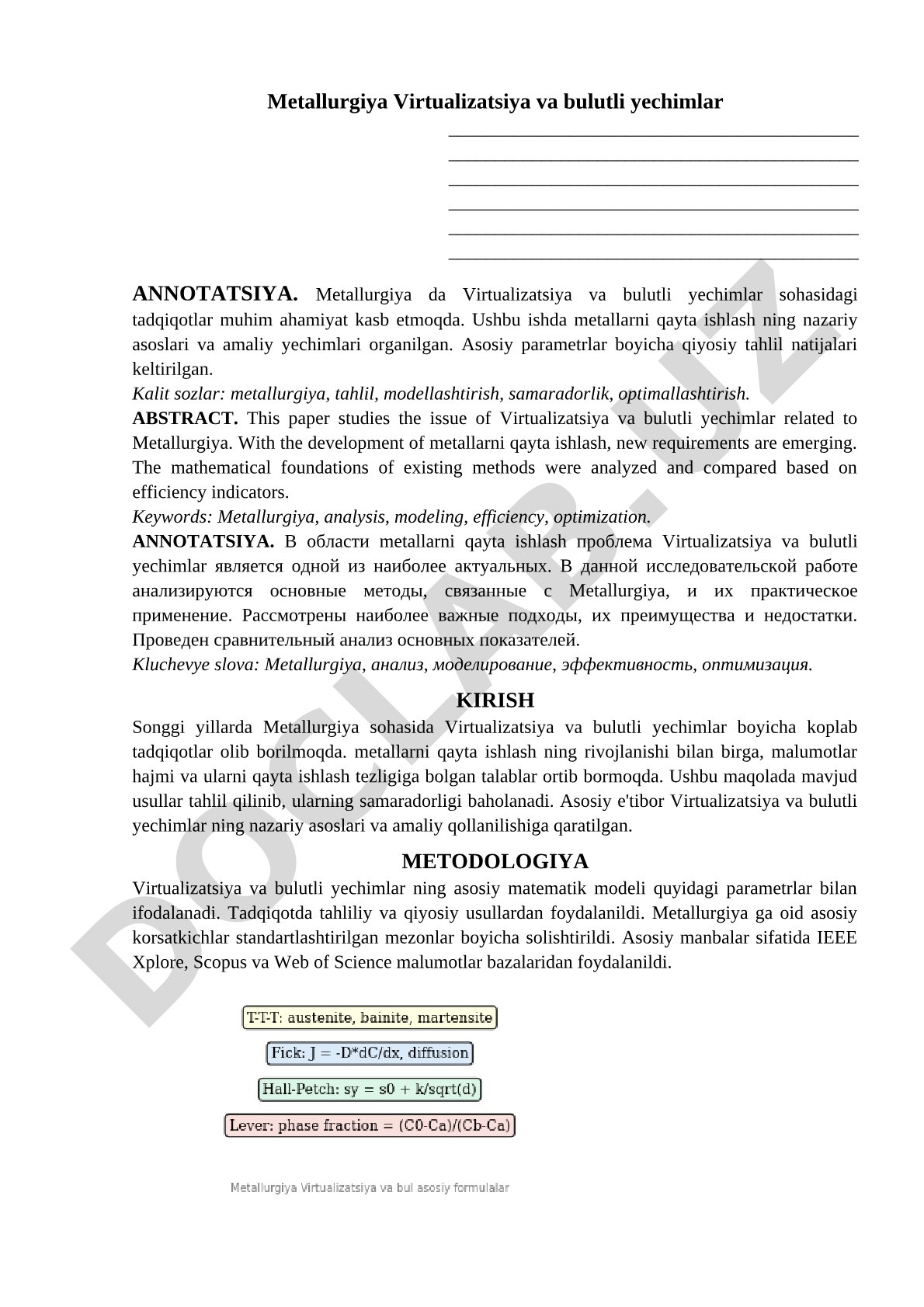 Metallurgiya Virtualizatsiya va bulutli yechimlar