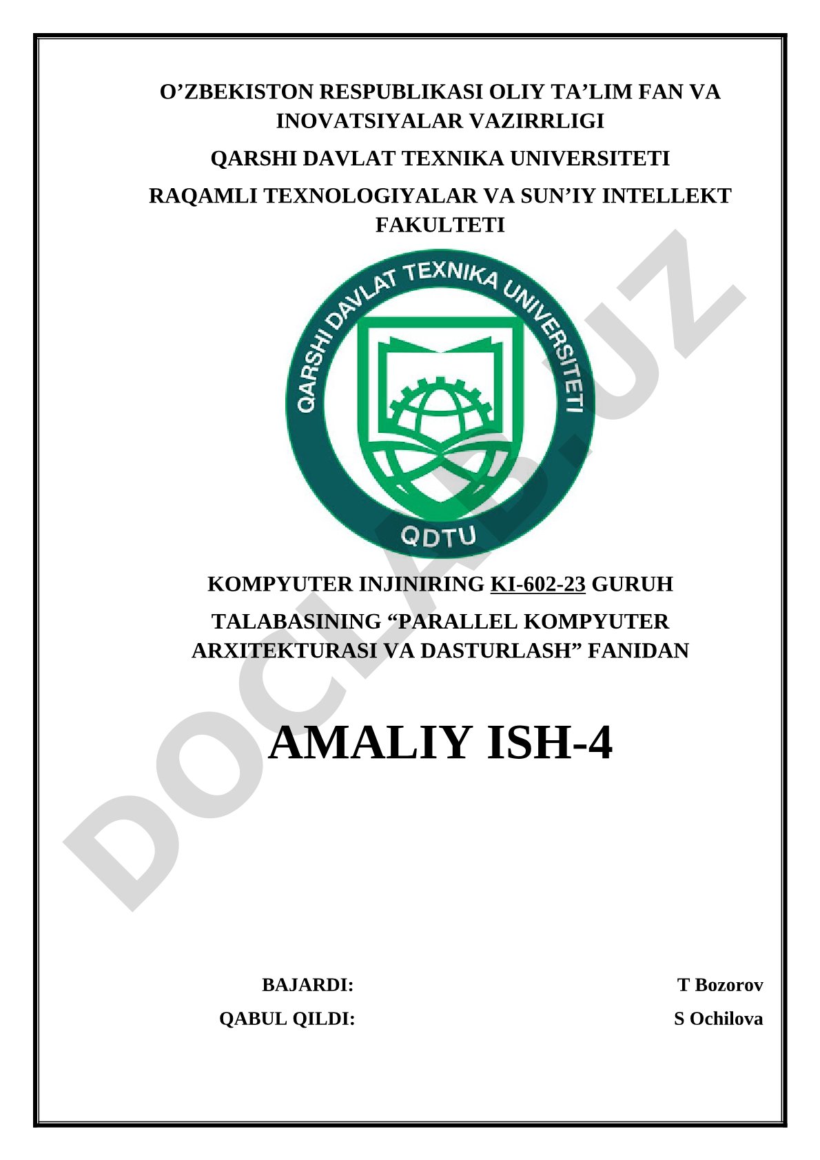 Signallarga PPL kutubxonasi yordamida parallel ishlov berish