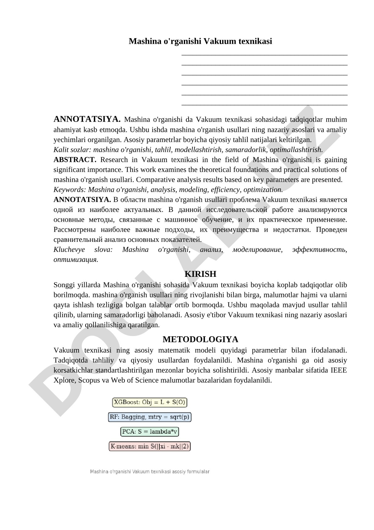 Mashina o'rganishi Vakuum texnikasi