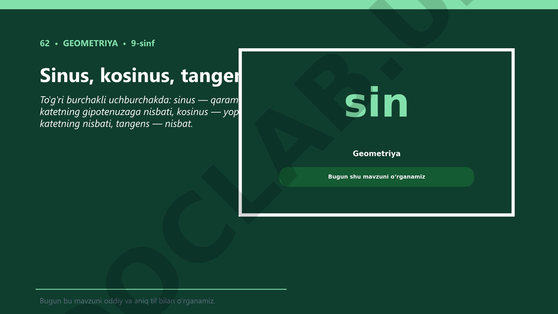 Sinus, kosinus, tangens