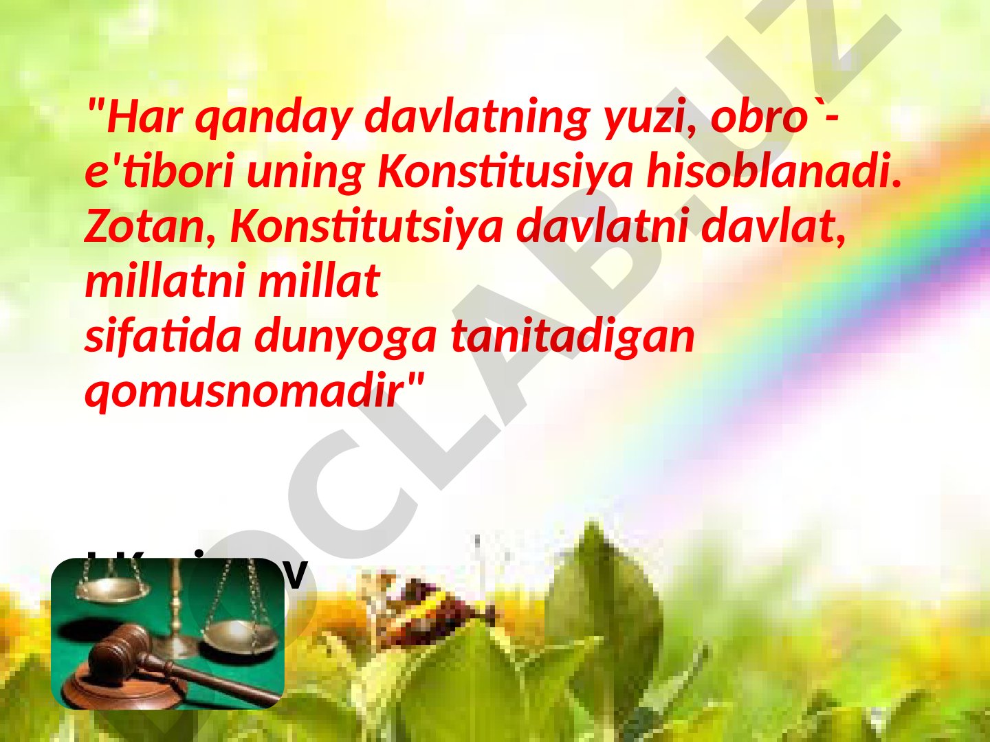 O'zbekiston Respublikasi Konstitutsiyasi