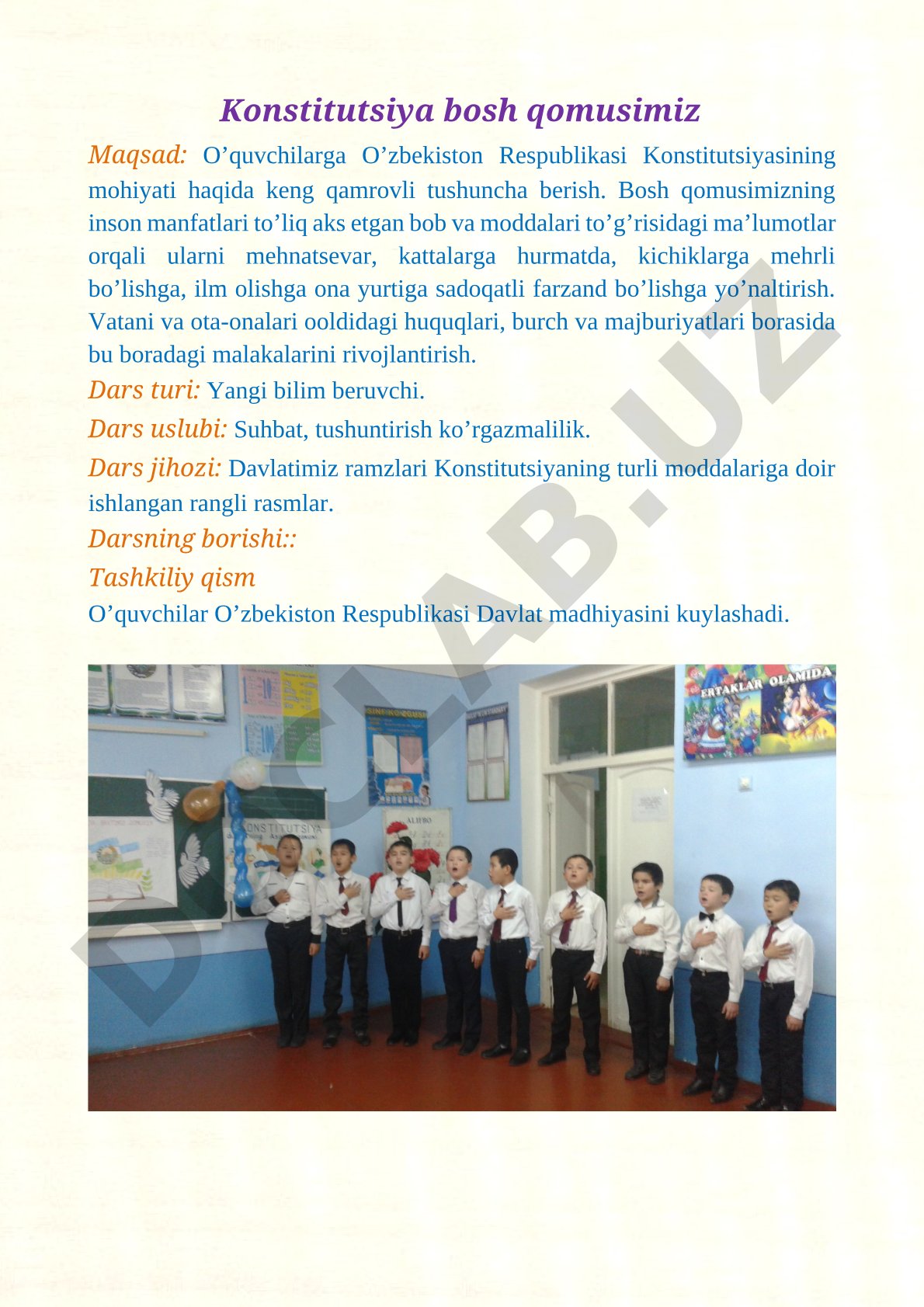 O'zbekiston Respublikasi Konstitutsiyasining mohiyati
