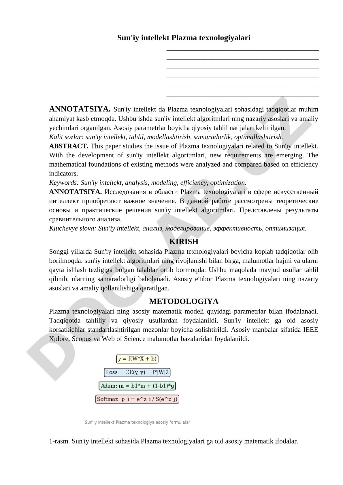Sun'iy intellekt Plazma texnologiyalari