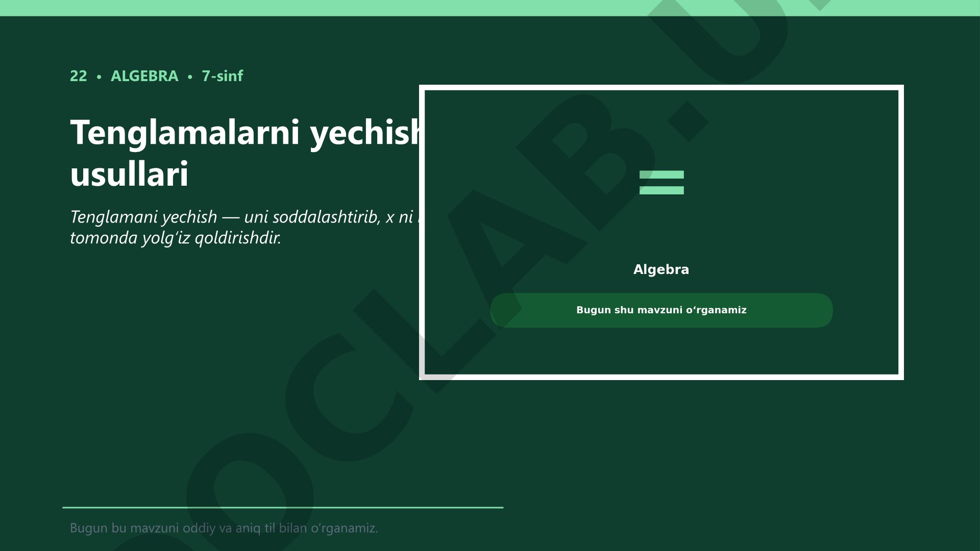 Tenglamalarni yechish usullari