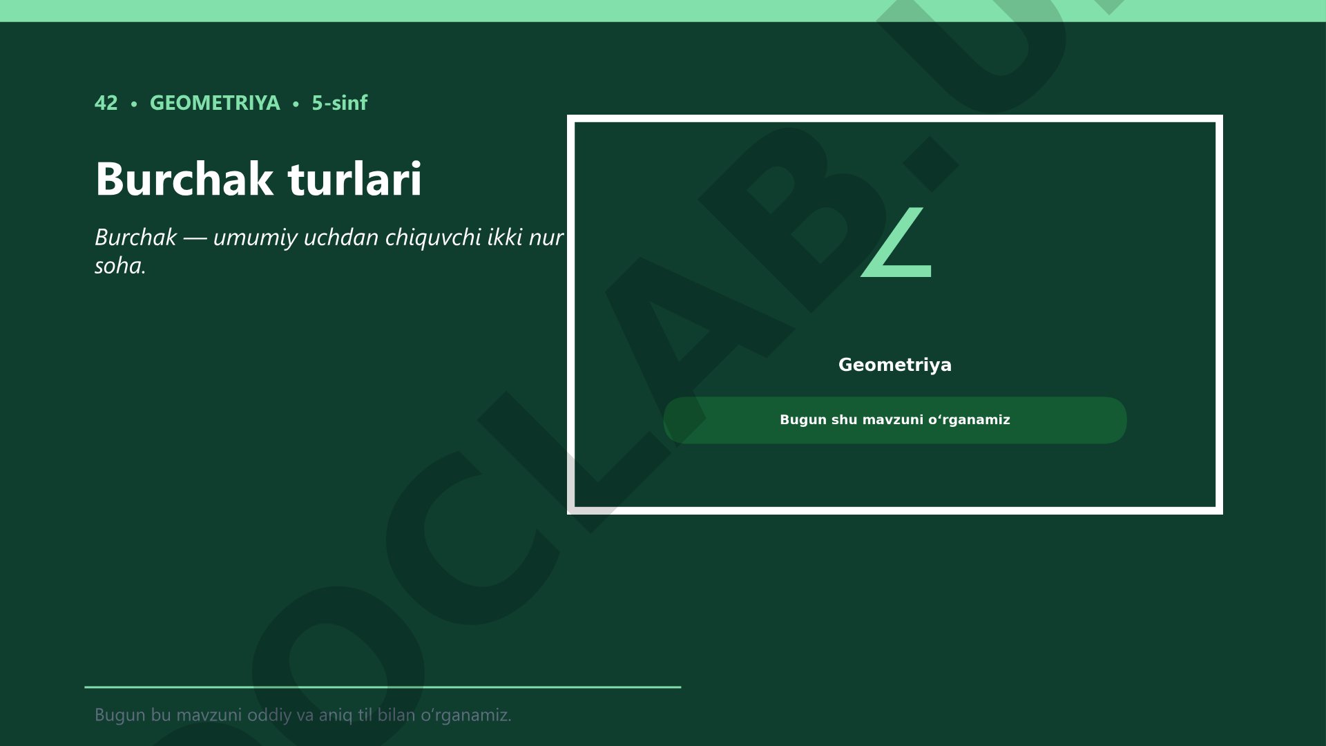 Burchak turlari