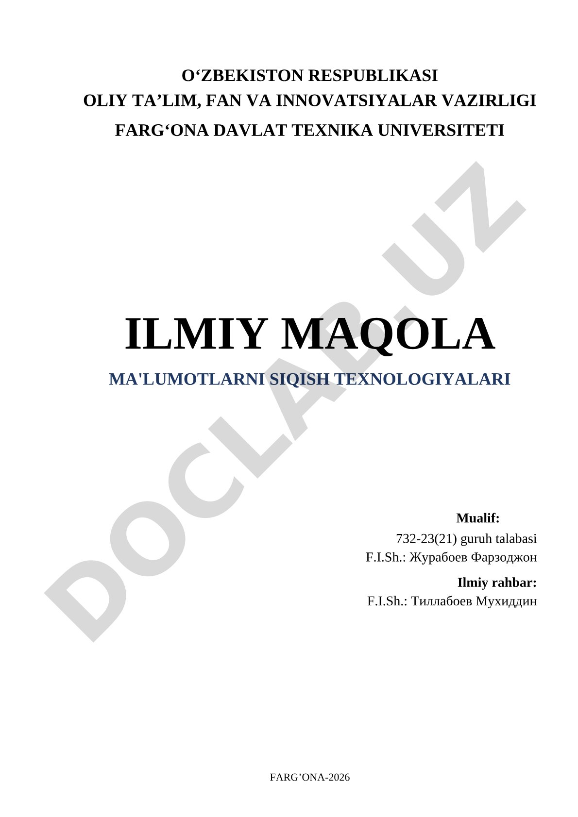 Ma'lumotlarni siqish texnologiyalari