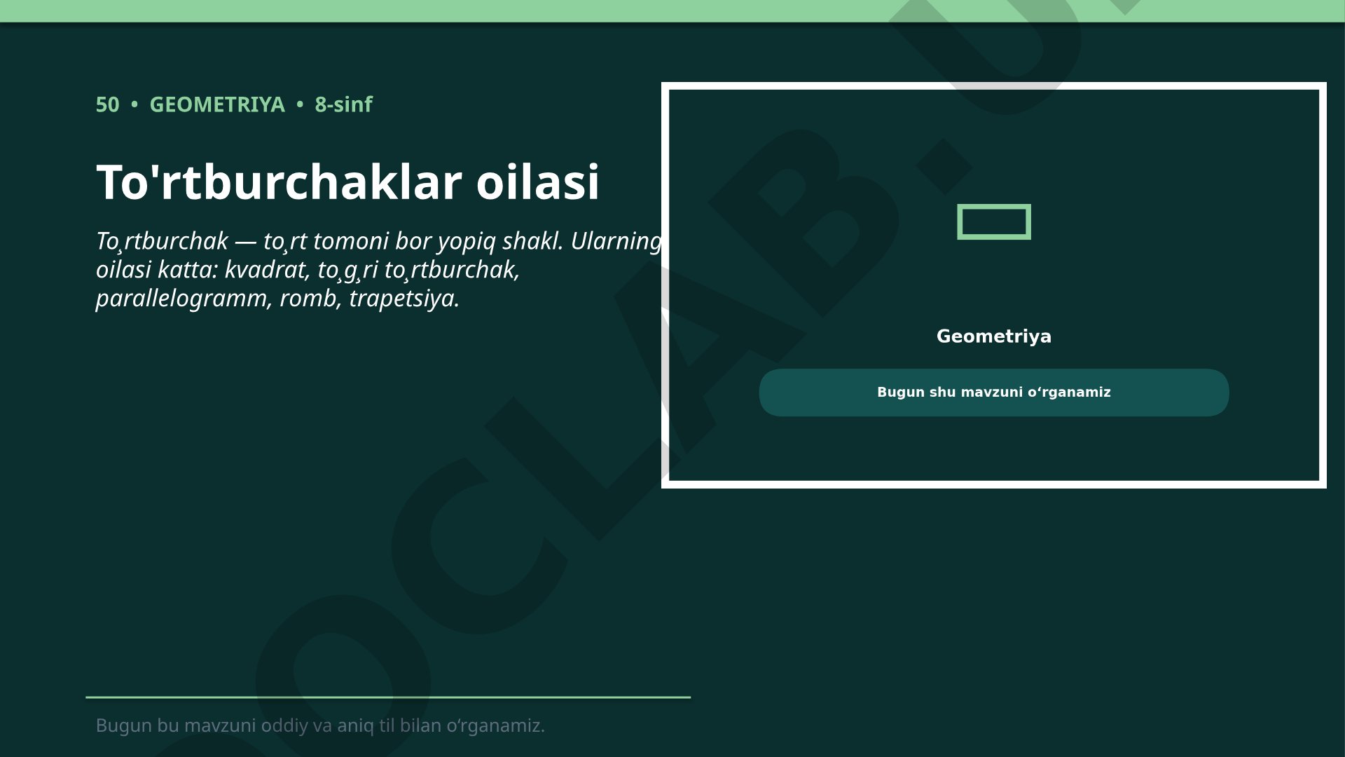 To'rtburchaklar oilasi