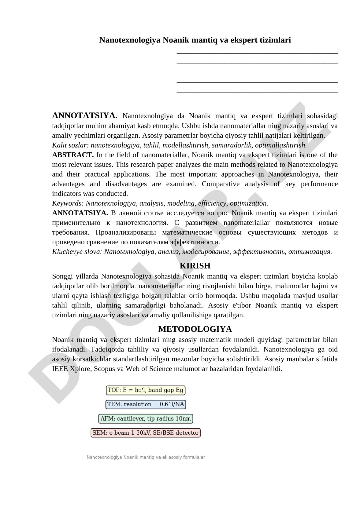 Nanotexnologiya Noanik mantiq va ekspert tizimlari