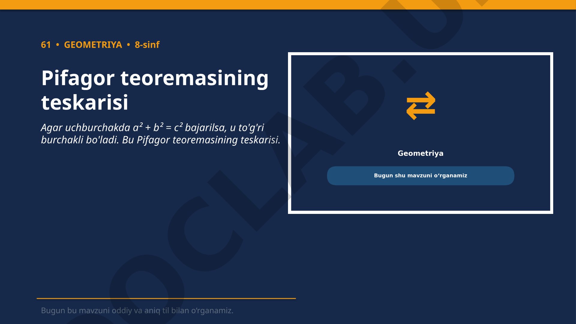 Pifagor teoremasining teskarisi