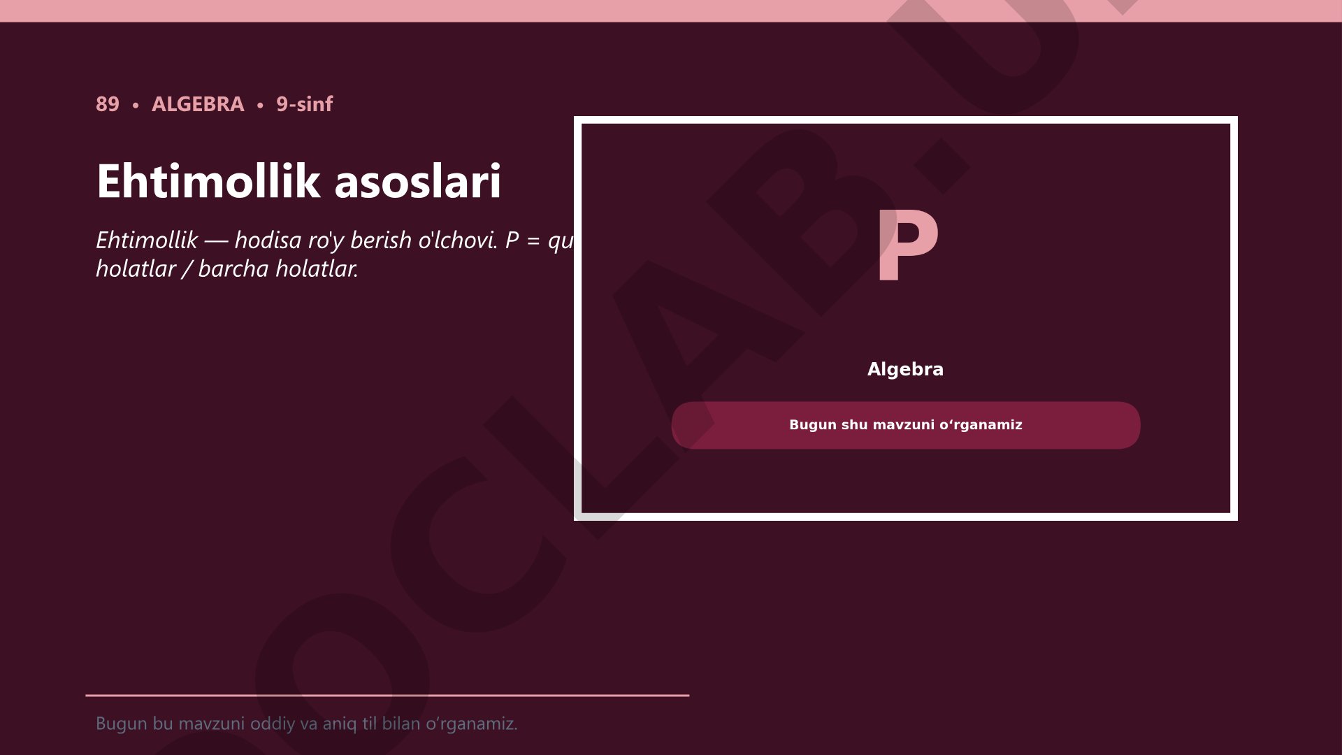 Ehtimollik asoslari
