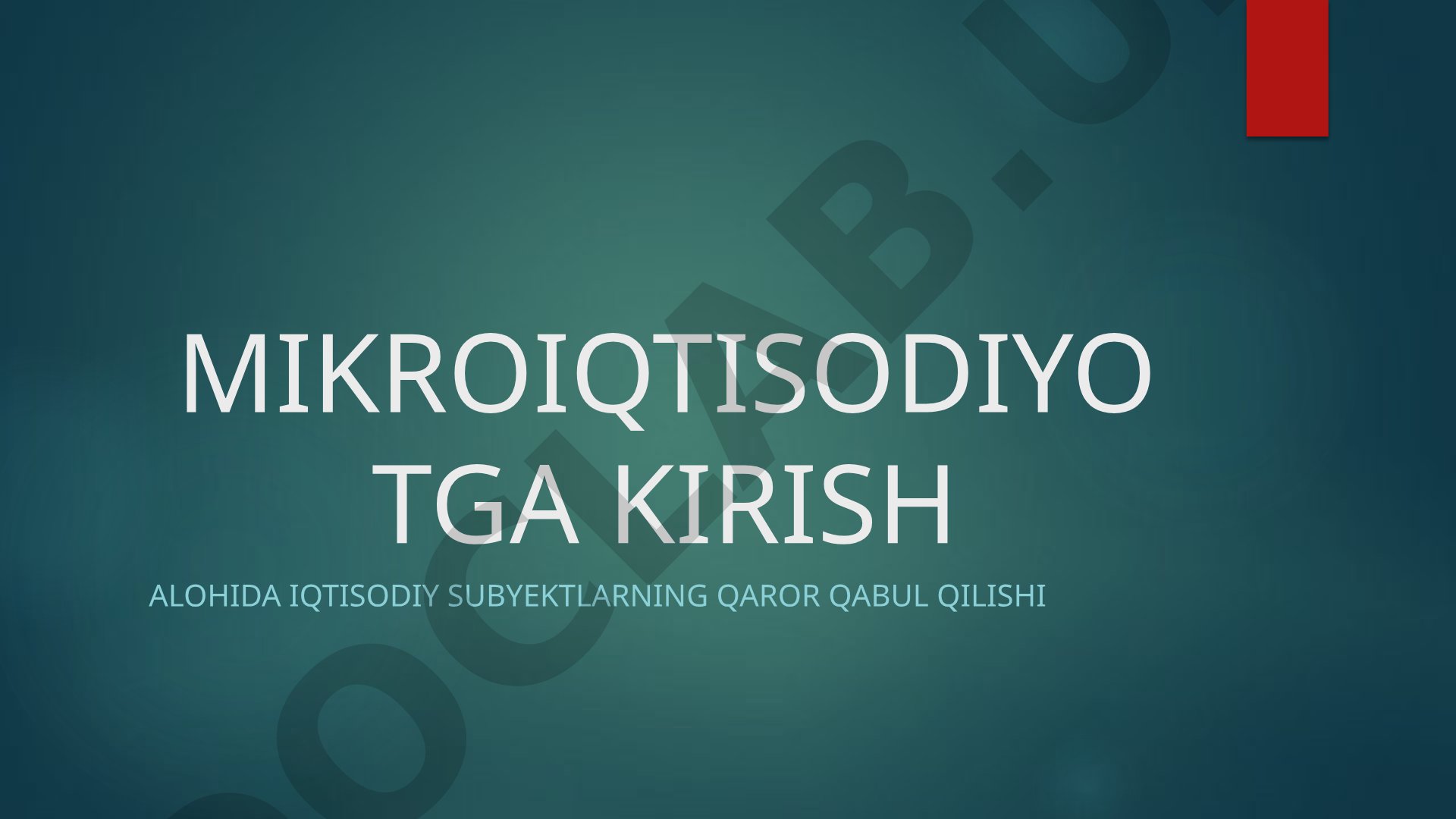 Iqtisodiyot faniga kirish: talab, taklif, iste'molchi va ishlab chiqaruvchi, bozor