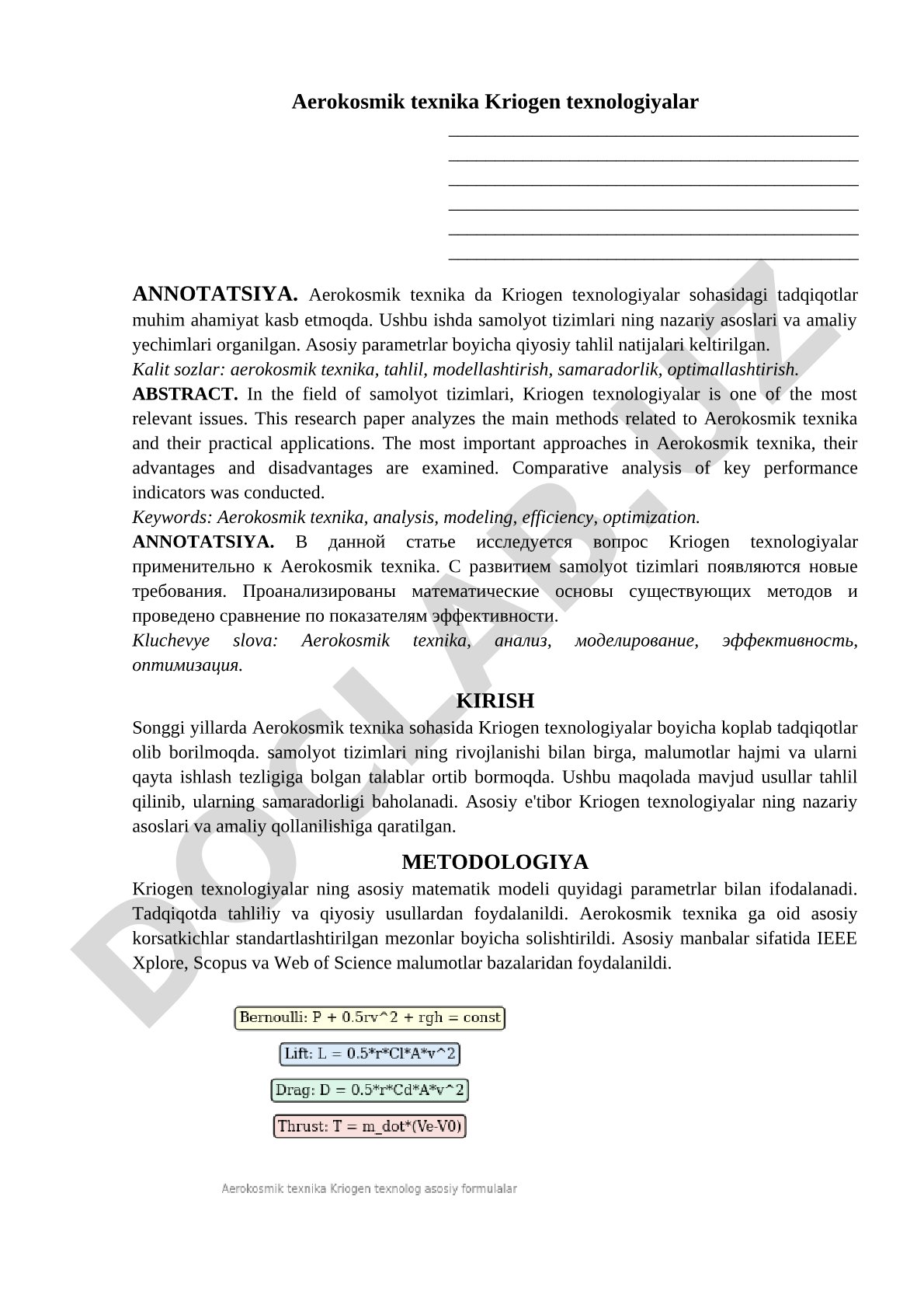 Aerokosmik texnika Kriogen texnologiyalar