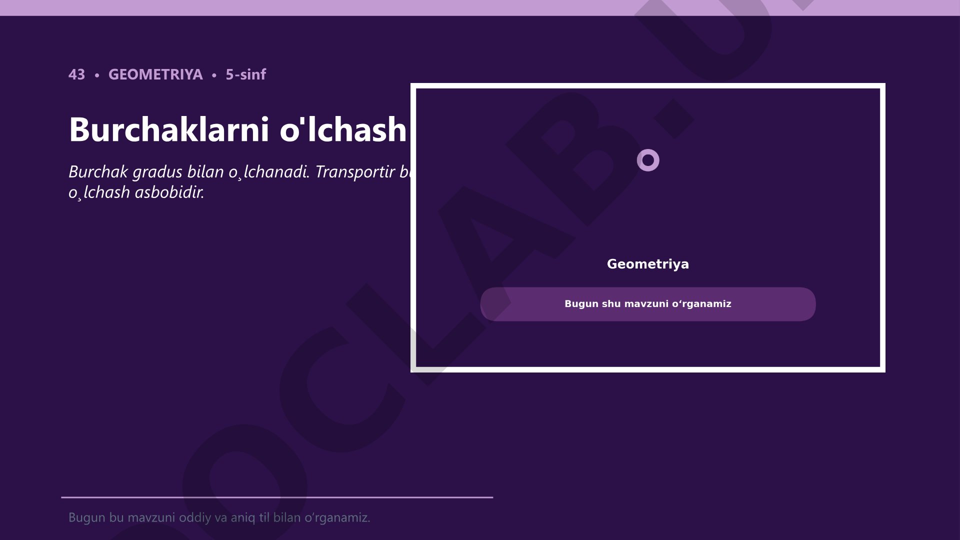 Burchaklarni o'lchash