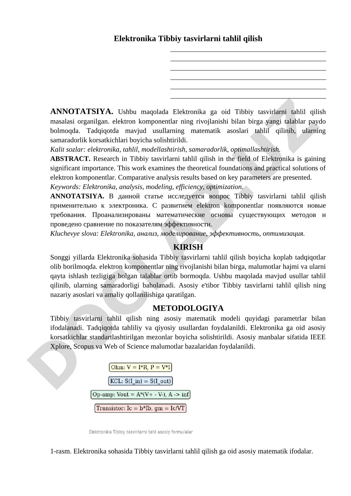 Elektronika Tibbiy tasvirlarni tahlil qilish