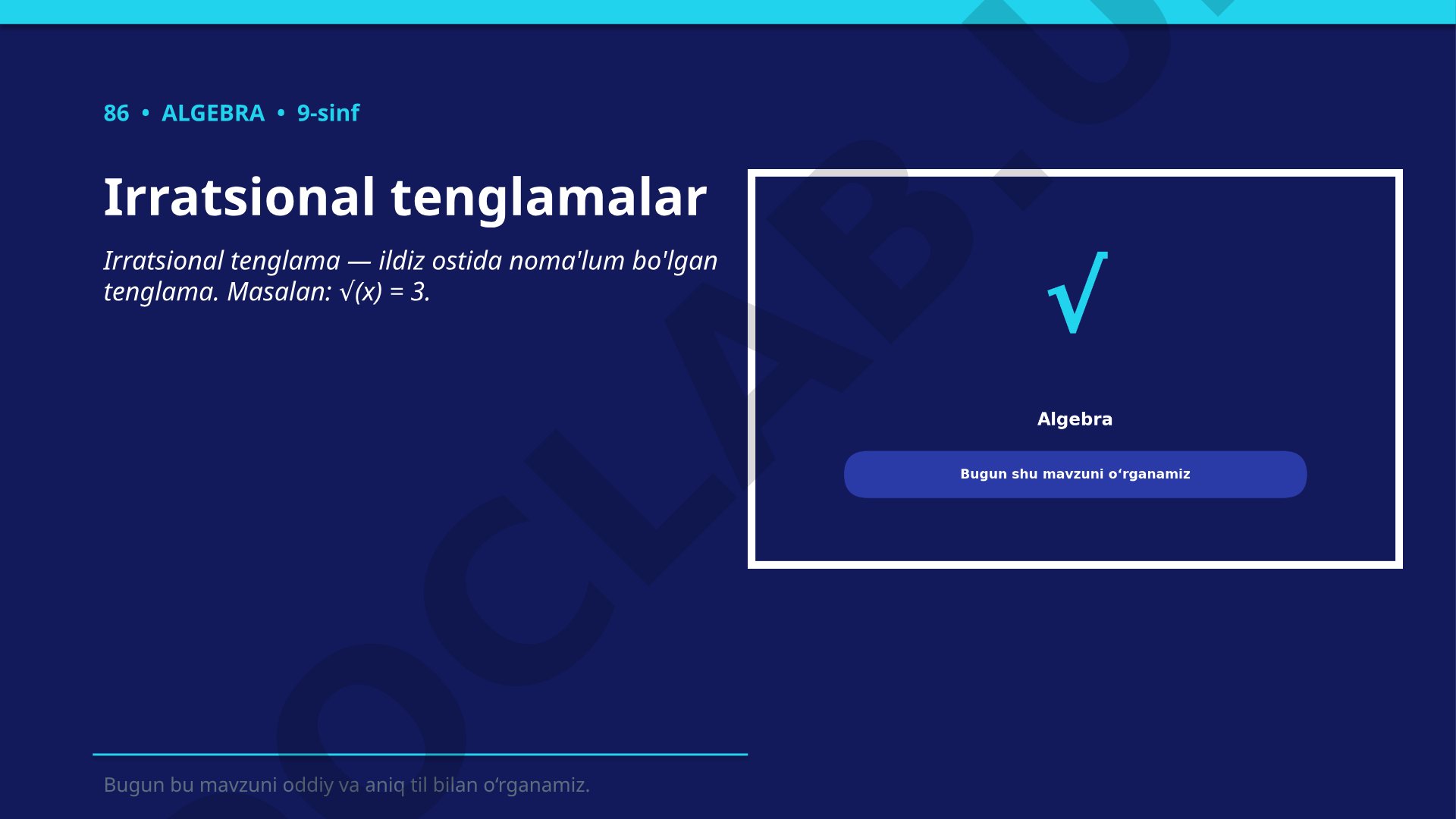 Irratsional tenglamalar